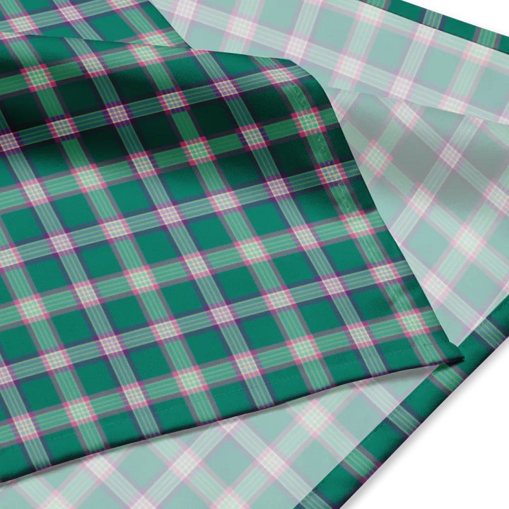 Emerald Green and Purple Plaid Bandana product image (2)