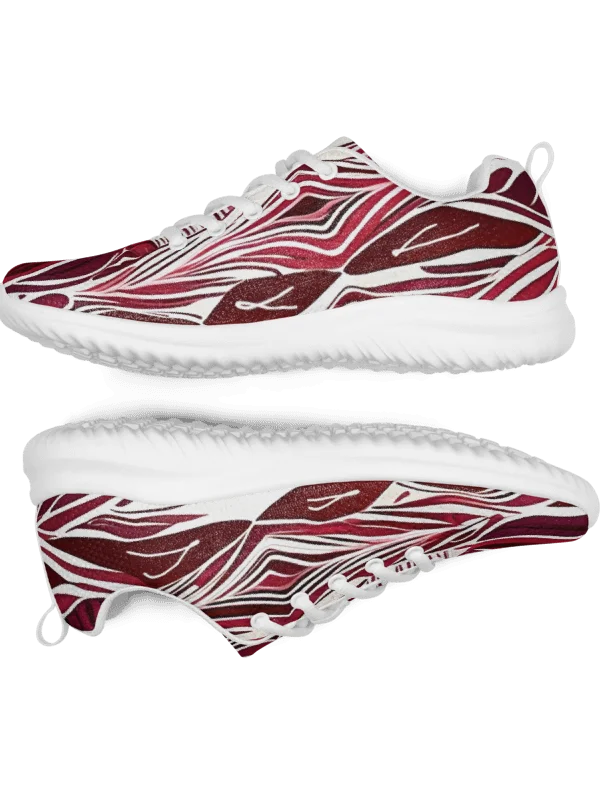 Women's Burgundy & White Abstract Art Painted Athletic Kicks product image (2)