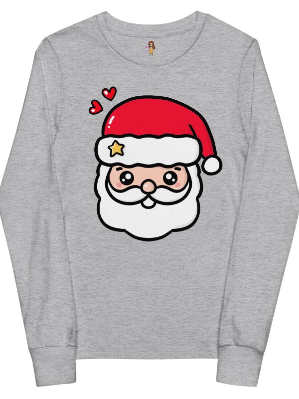 Jolly Santa's Smiling Face Long Sleeve Tee product image (6)