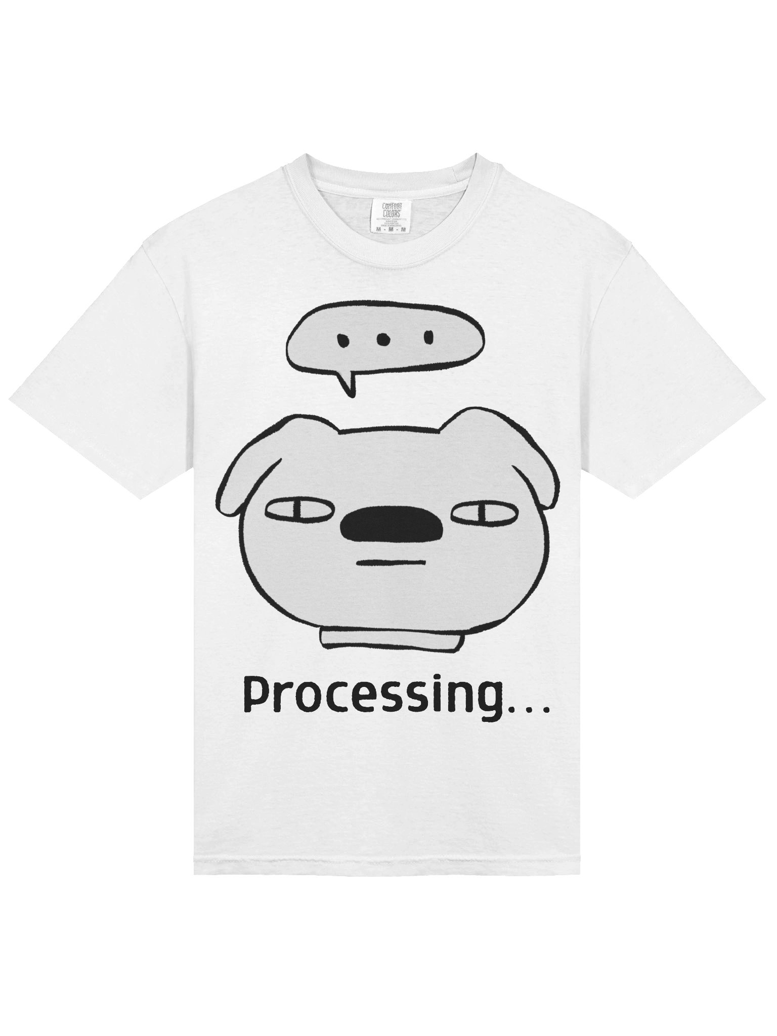 Processing… Shirt – Funny Socially Awkward Meme Graphic Tee, Introvert Humor T-Shirt, Minimal Unisex Aesthetic Top product image (3)