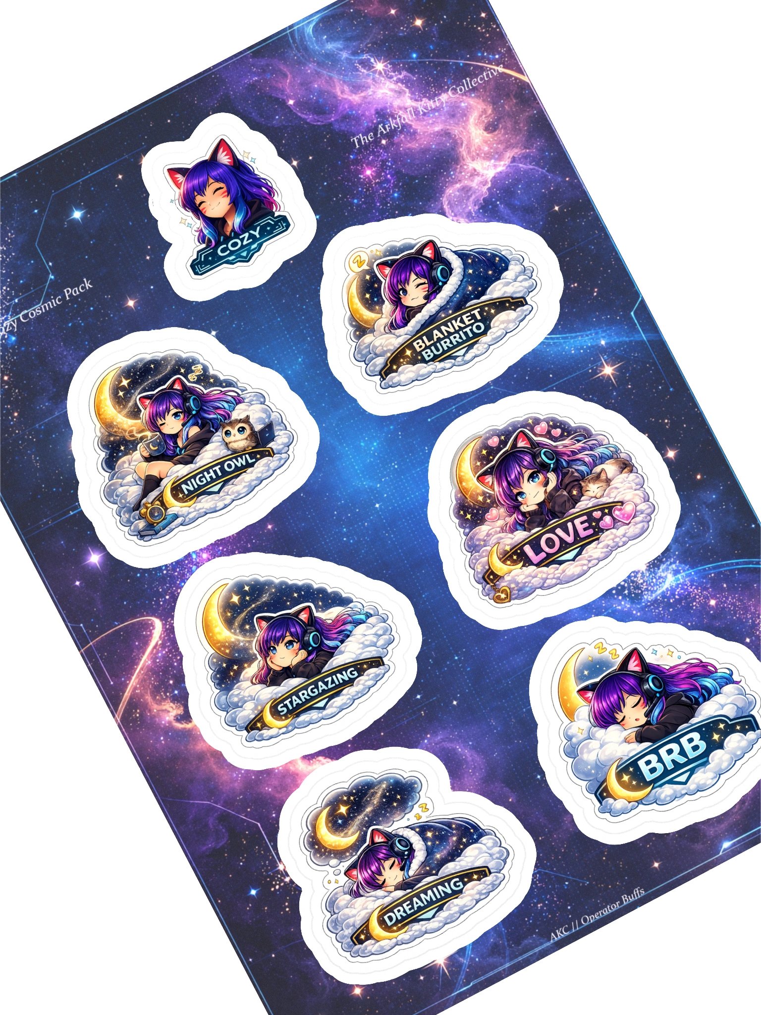 • AKC // Mini Sticker Pack | AKC Cozy Cosmic Pack | Arkfall Kitty Collective product image (1)