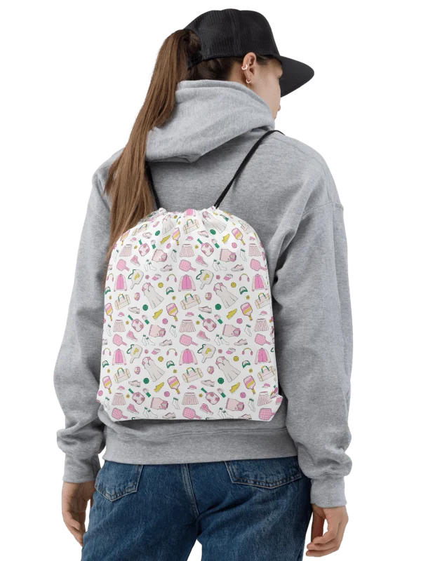 Power Pink Pickleball Drawstring Backpack product image (3)