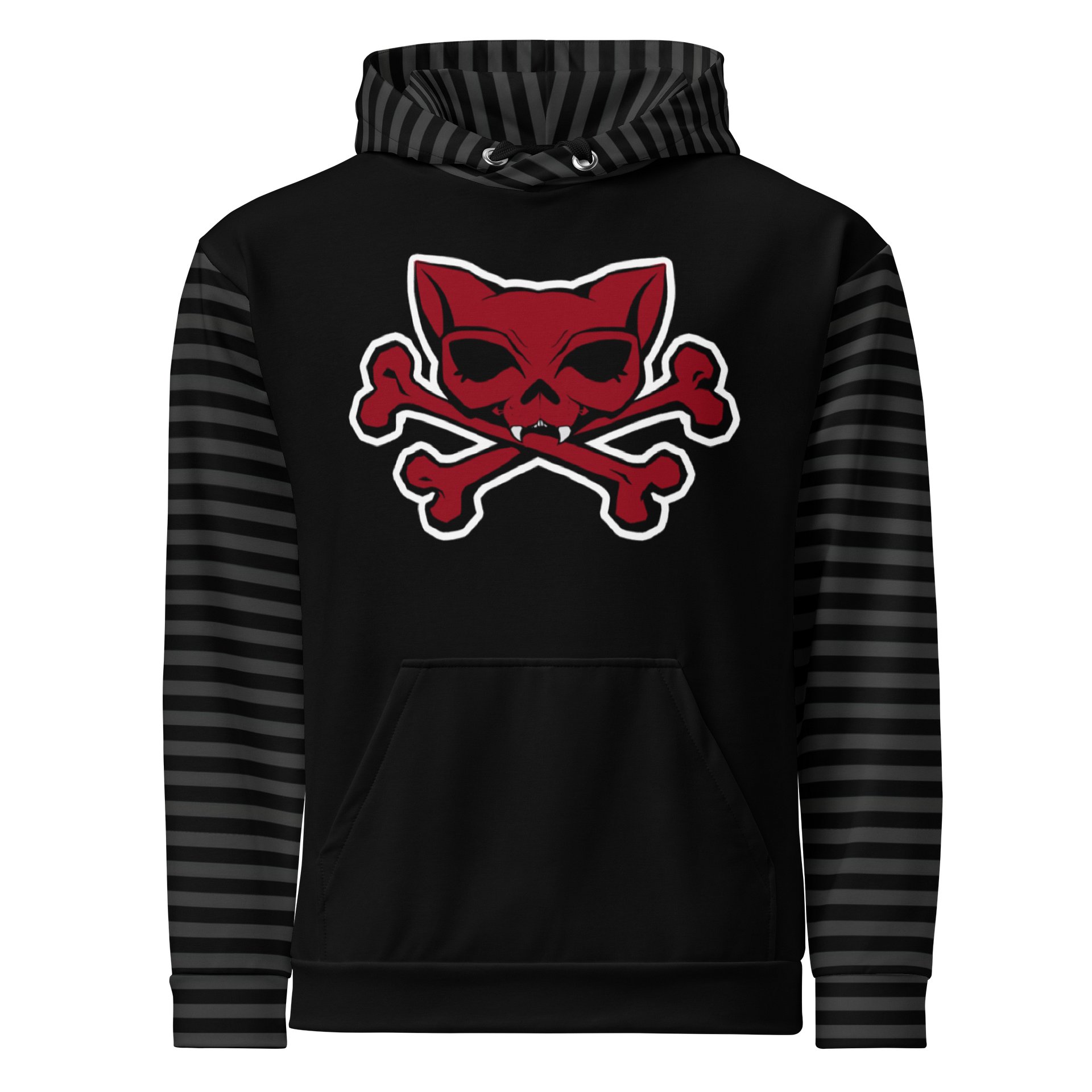 Red Kat Skull Blaque Stripped Political Hoodie product image (1)