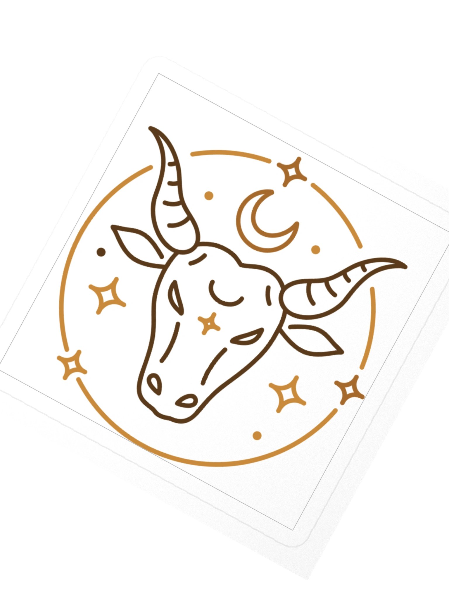 Taurus Zodiac Sticker — Abstract Horned Crest Design product image (2)