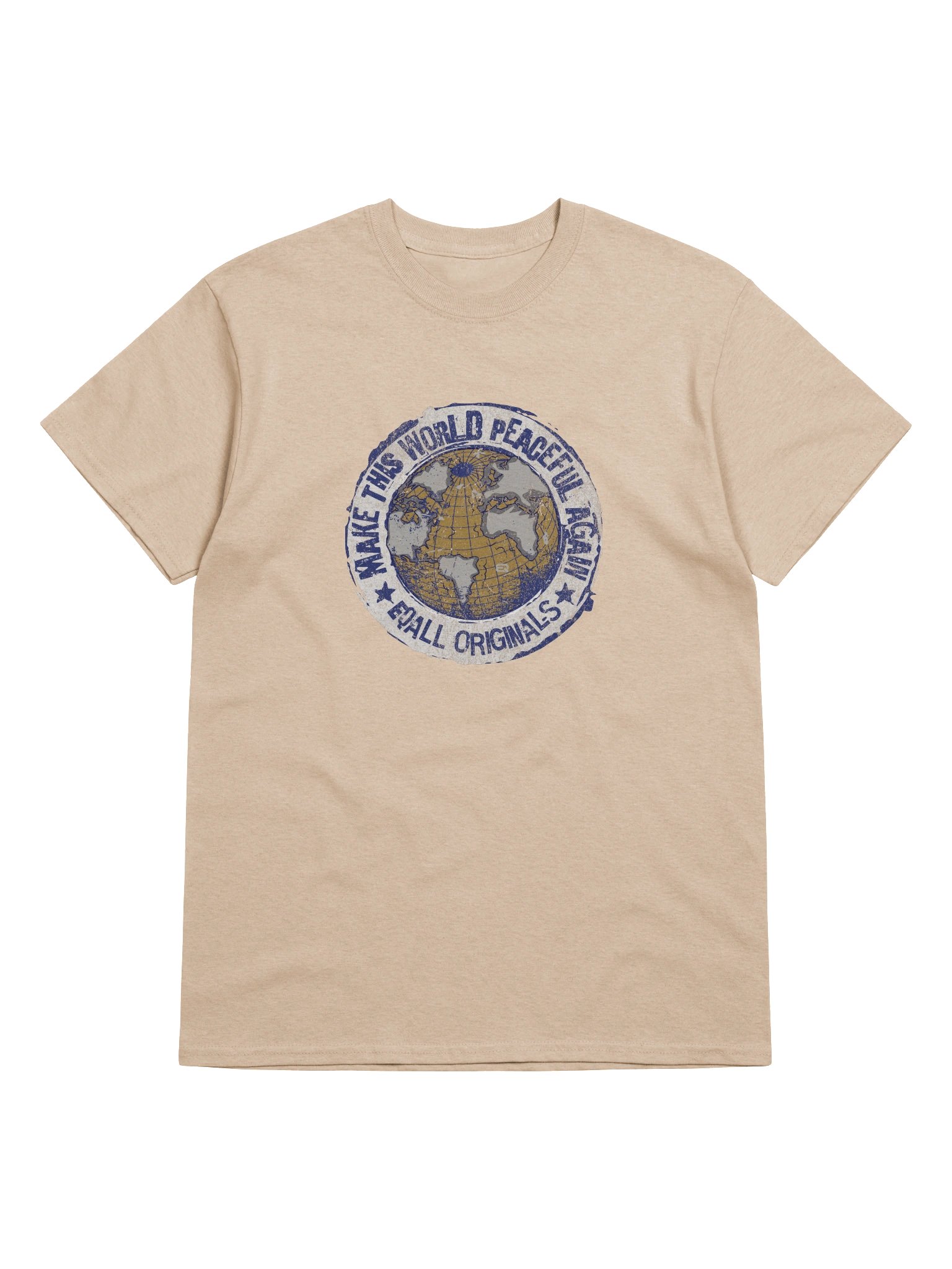 World Peace_EQALL® Originals Unisex Gildan Tee_Grey / Mustard / Blue product image (13)