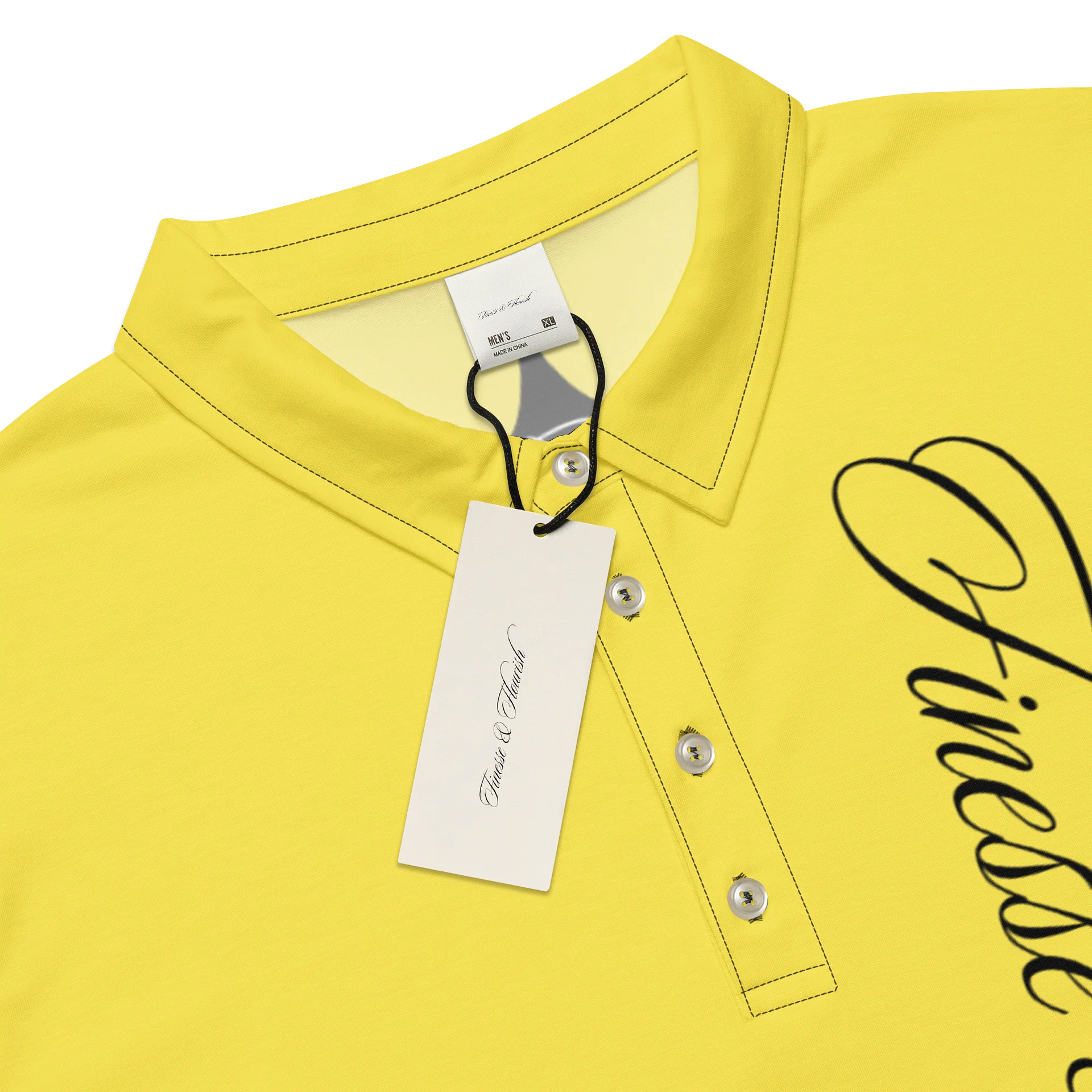 F&F Left Script Slim Fit Polo Shirt (YLW) product image (4)