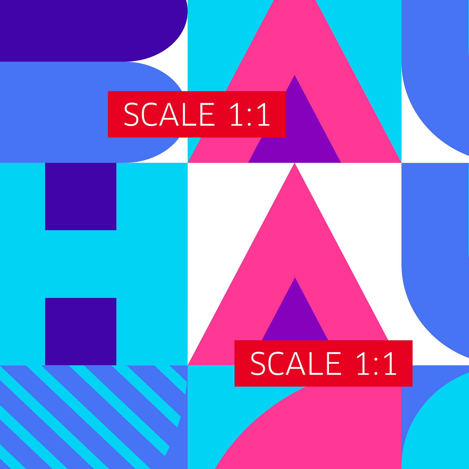 Bauhaus Synthwave #3 poster (pink-blue) — abstract poster, retrowave print, vaporwave geometric art, 1980s print, 1930s wall decor product image (4)