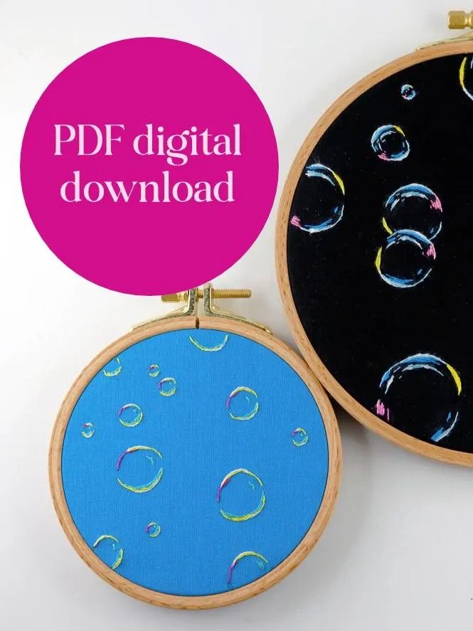 Rainbow Bubbles Hand Embroidery Pattern – Beginner Tutorial (PDF Pattern) product image (6)