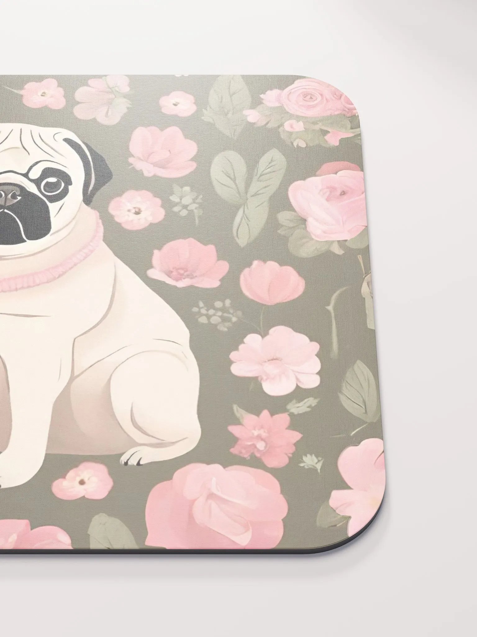 Floral Pattern Pug Mouse Pad product image (6)