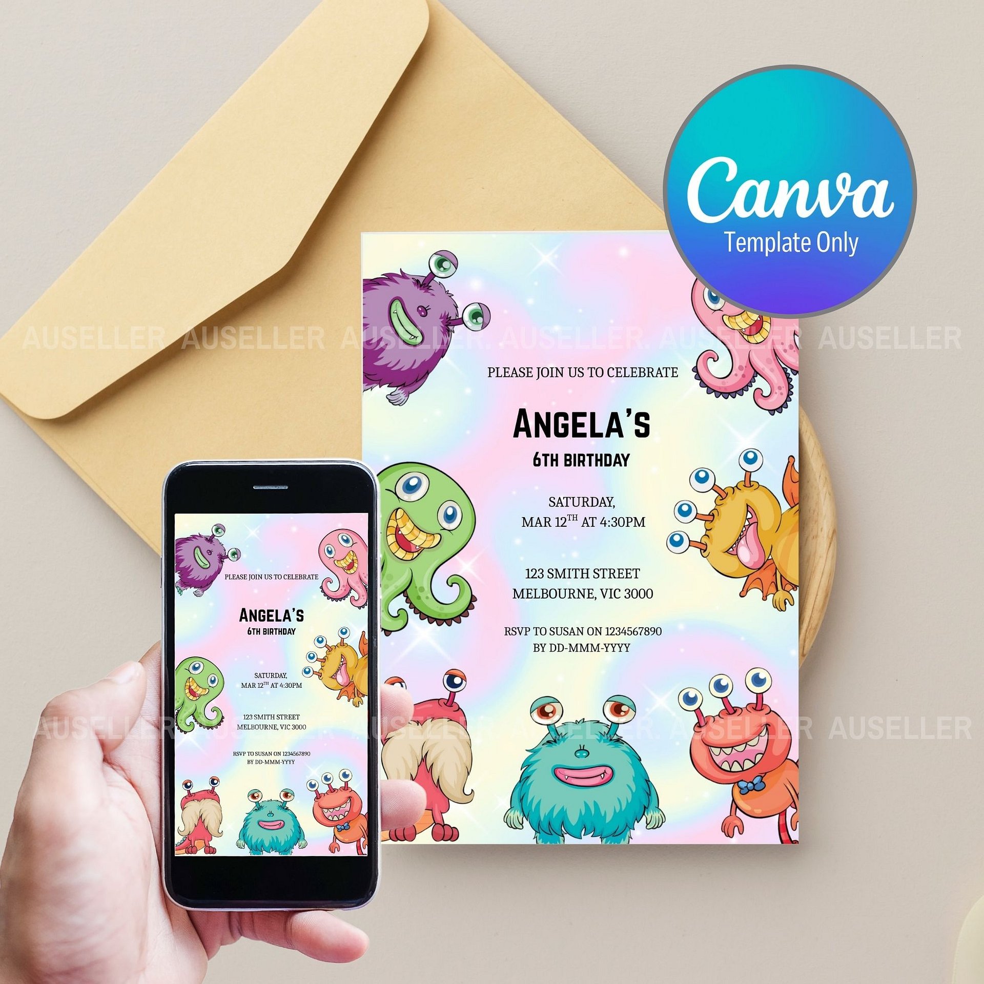 Magic Monsters Birthday Invitation product image (1)