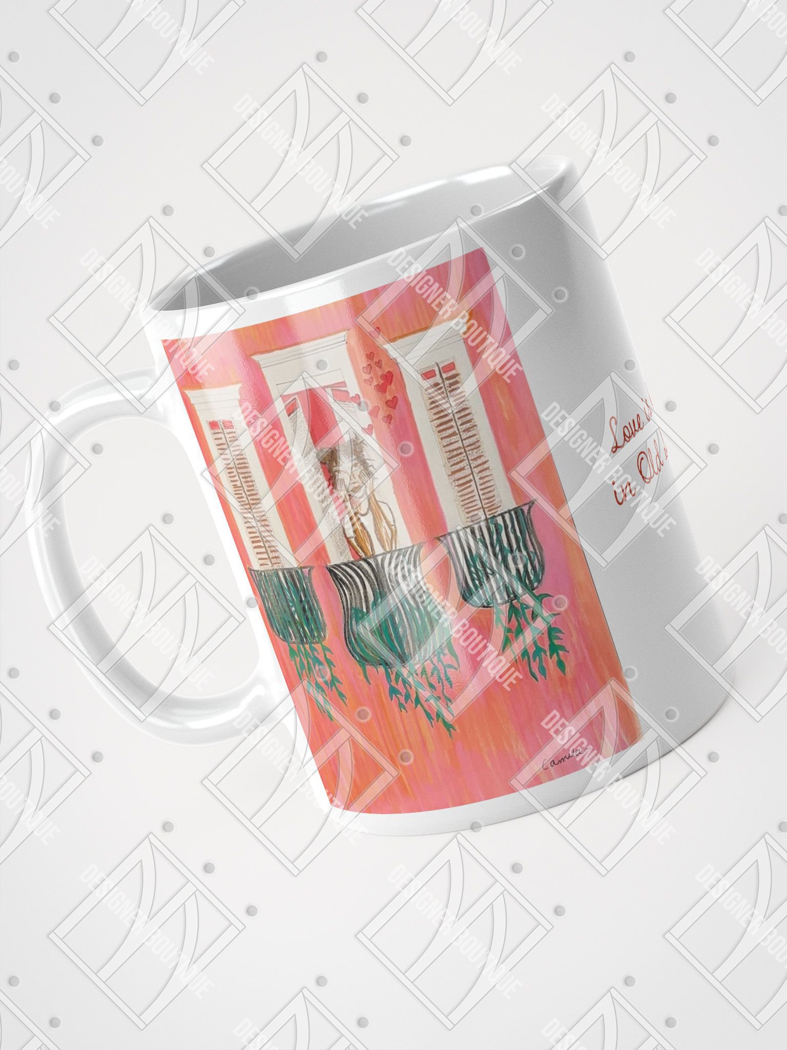 NN Designer Boutique x Camila Arraiza: Mug(Brunette) – Love is Brewing in Old San Juan product image (5)