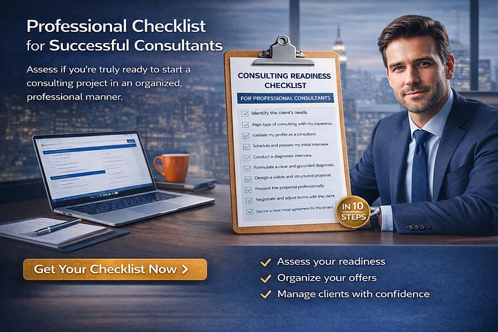 Your first step as a professional consultant: checklist + AI prompts to shine from day one. product image (1)