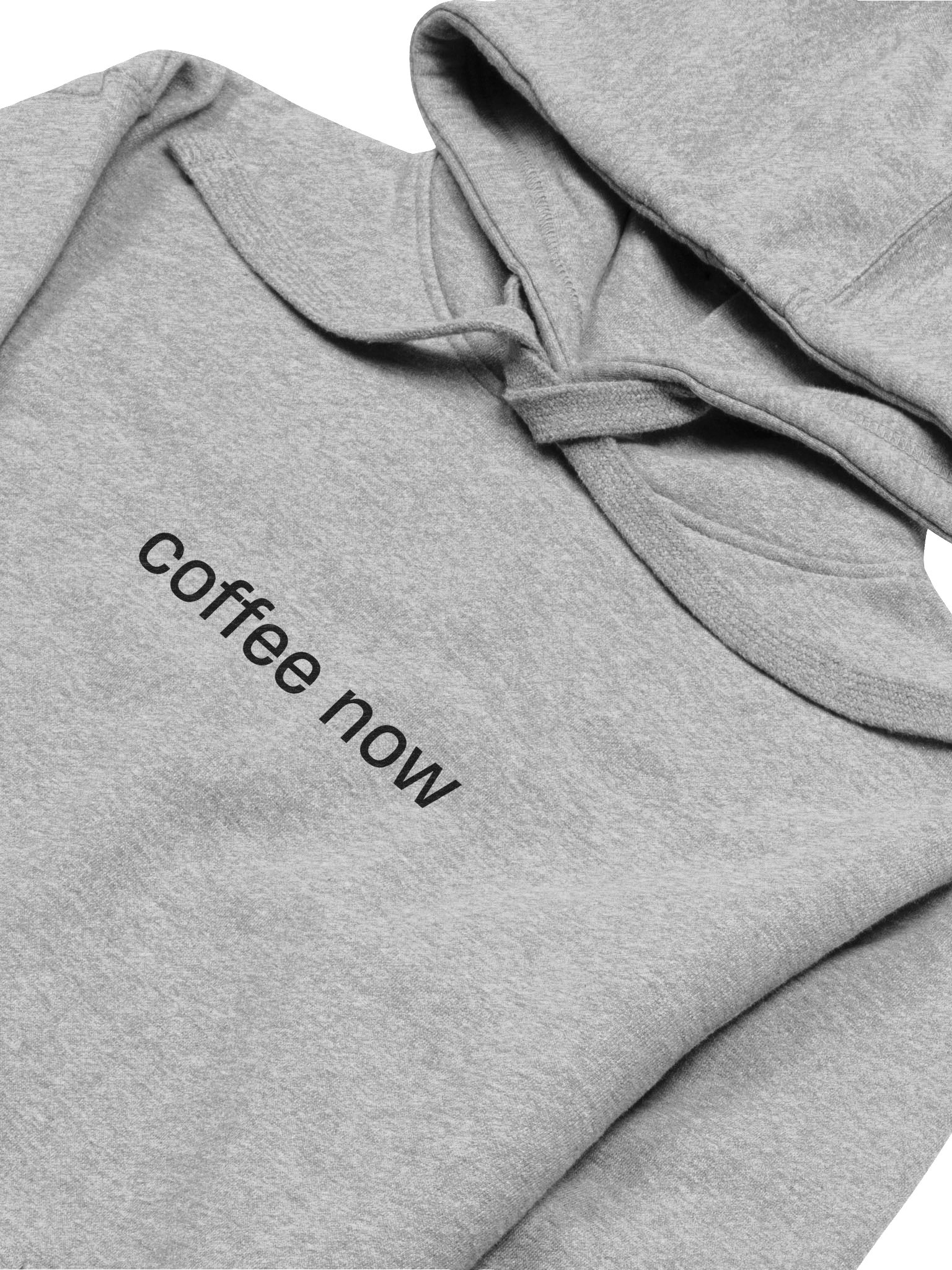 Hoodie “coffee now” print lowercase - black typo product image (9)
