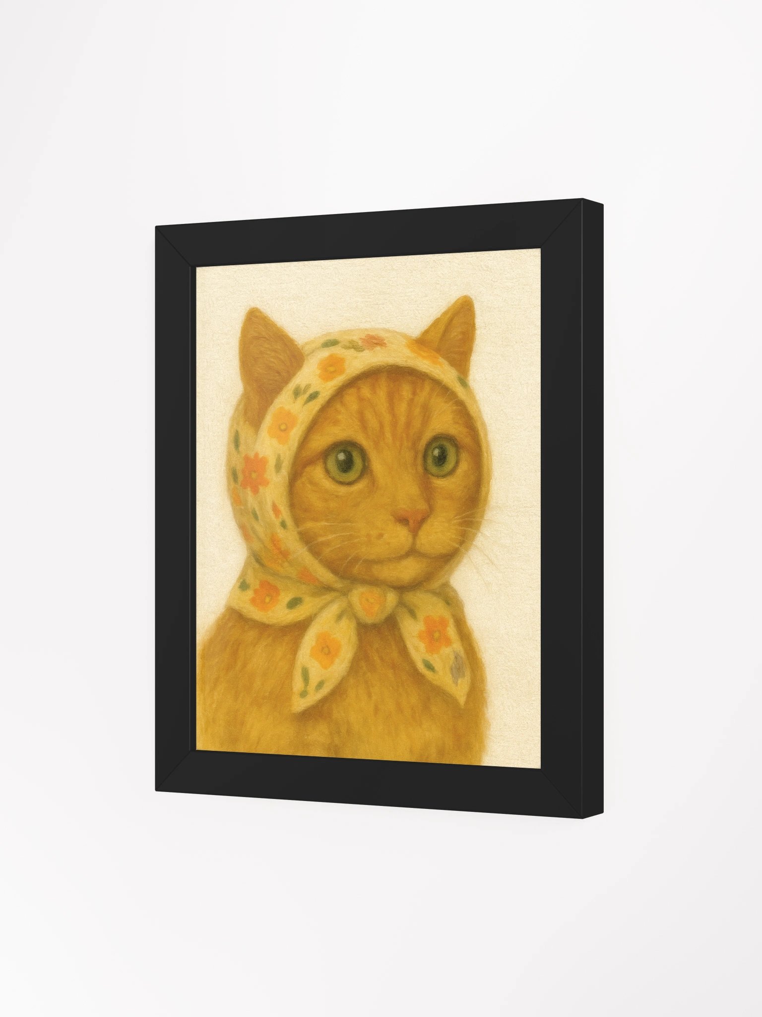 Framed Print - Babushka Cat Portrait 'Patch' product image (3)