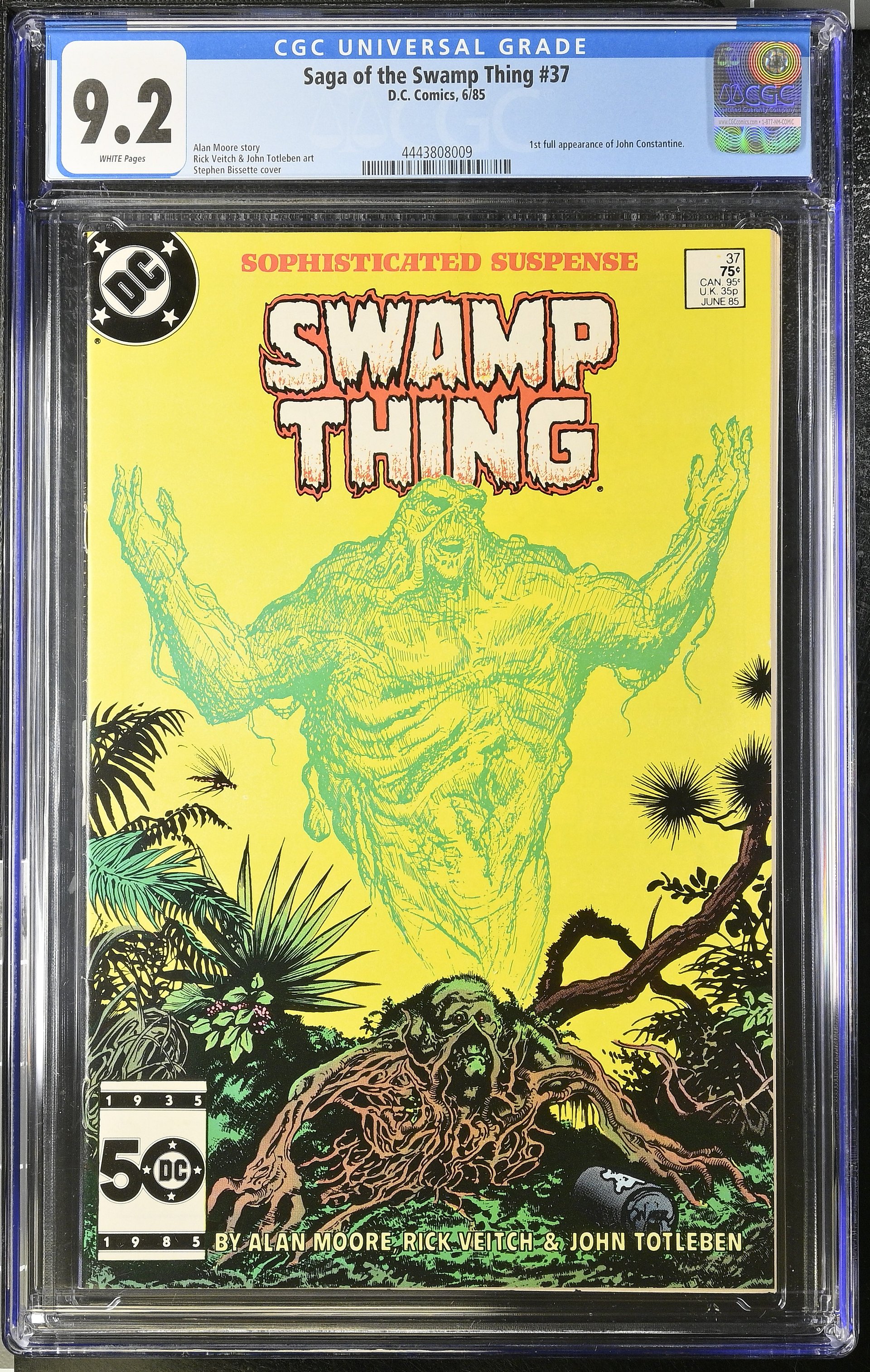 Saga of the Swamp Thing #37 (June 1985) – CGC 9.2 White Pages | 1st Full Appearance of John Constantine product image (1)