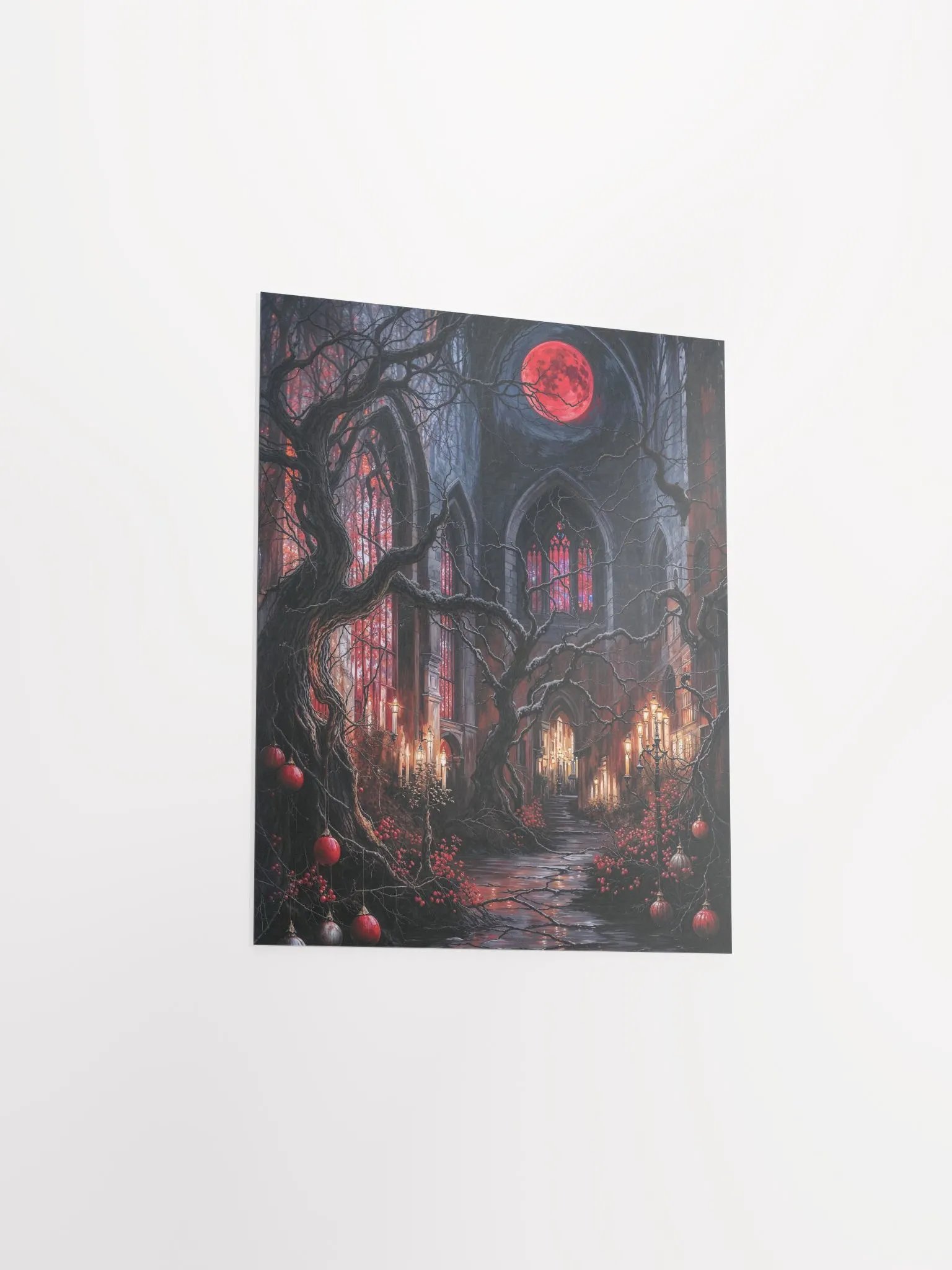 Crimson Moonlit Corridor Poster product image (16)