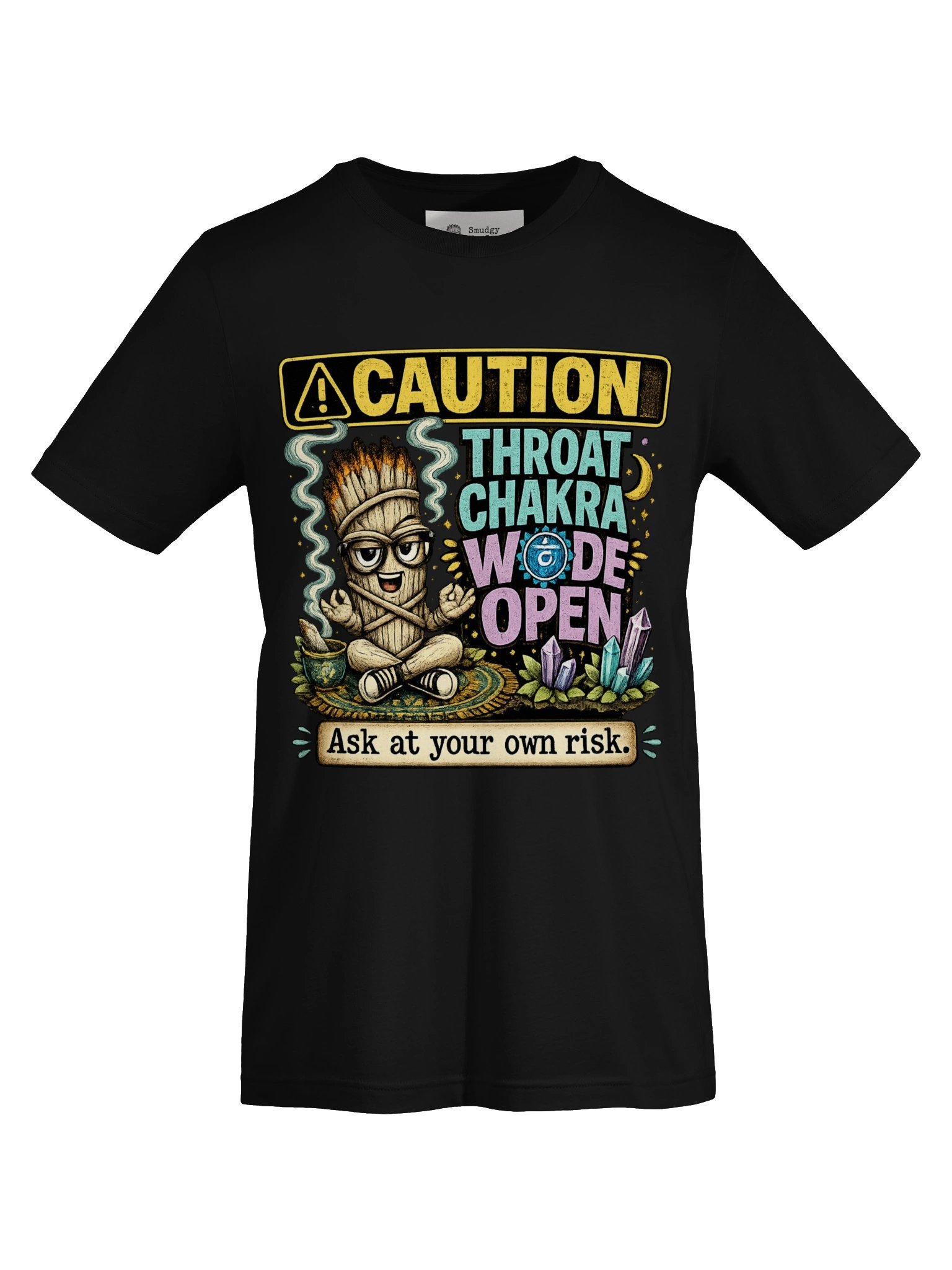 Smudgy the Sage - Throat Chakra Wide Open Unisex Tee product image (2)