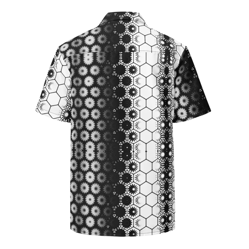 Button Up, Hawaiian Style, Black and White, Shirt product image (9)