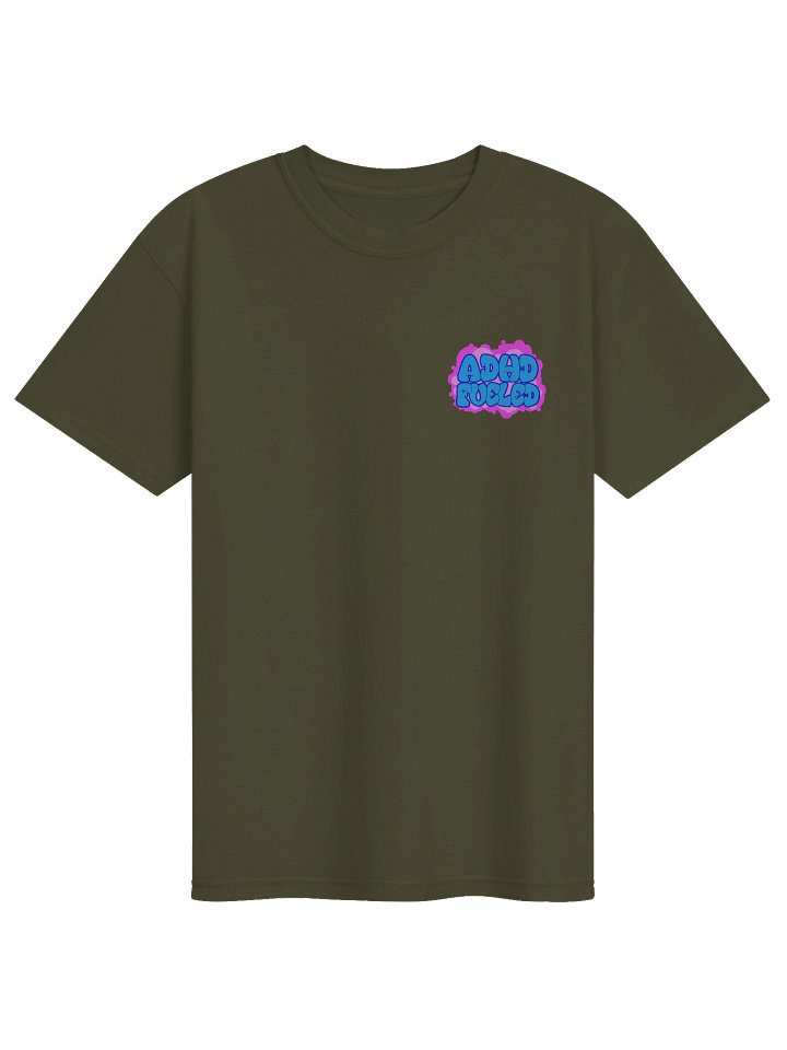 ADHD FUELED Bubble Font T-Shirt With White Beard Logo on the Back product image (1)