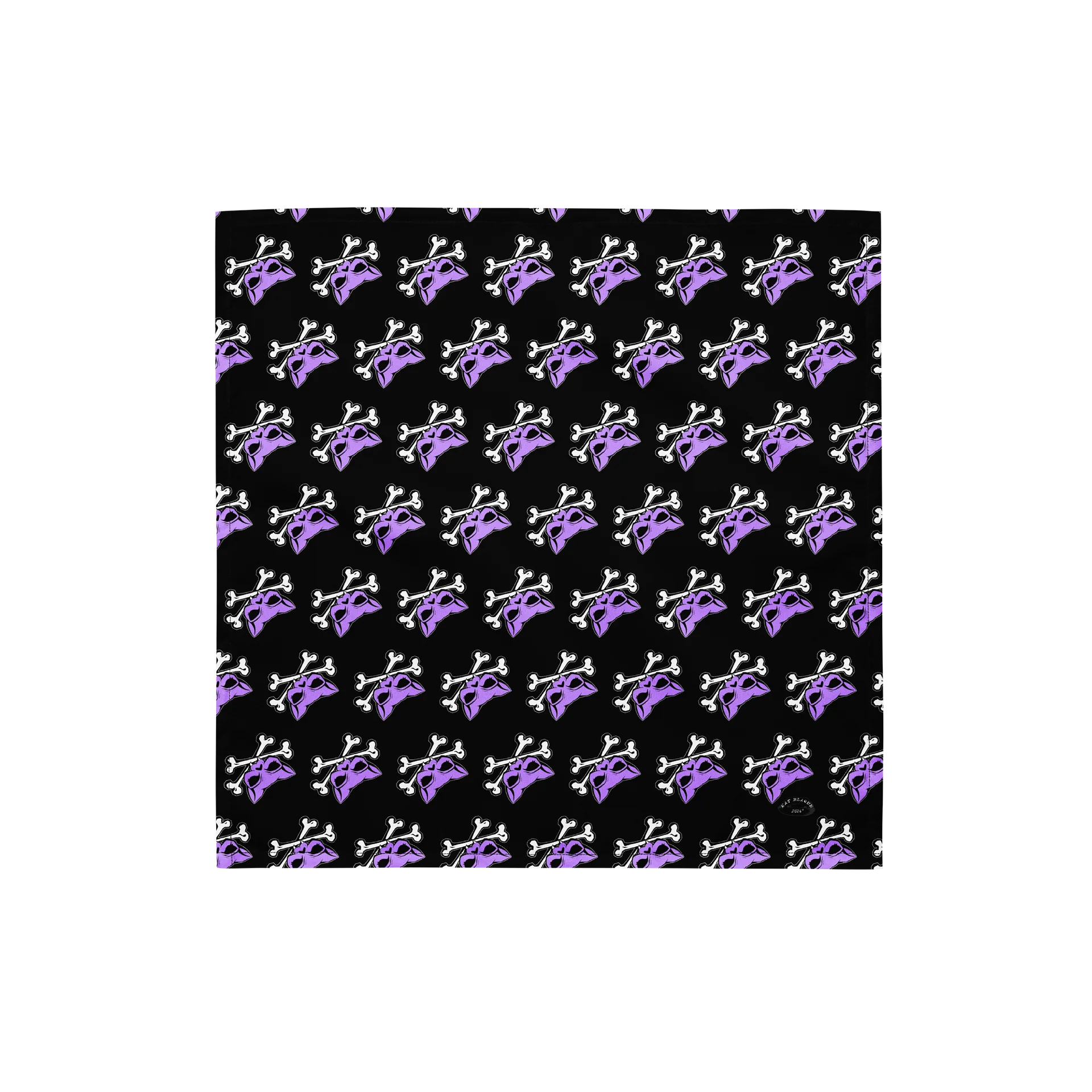 Blaque and Purple Kat Skull Bandana product image (1)