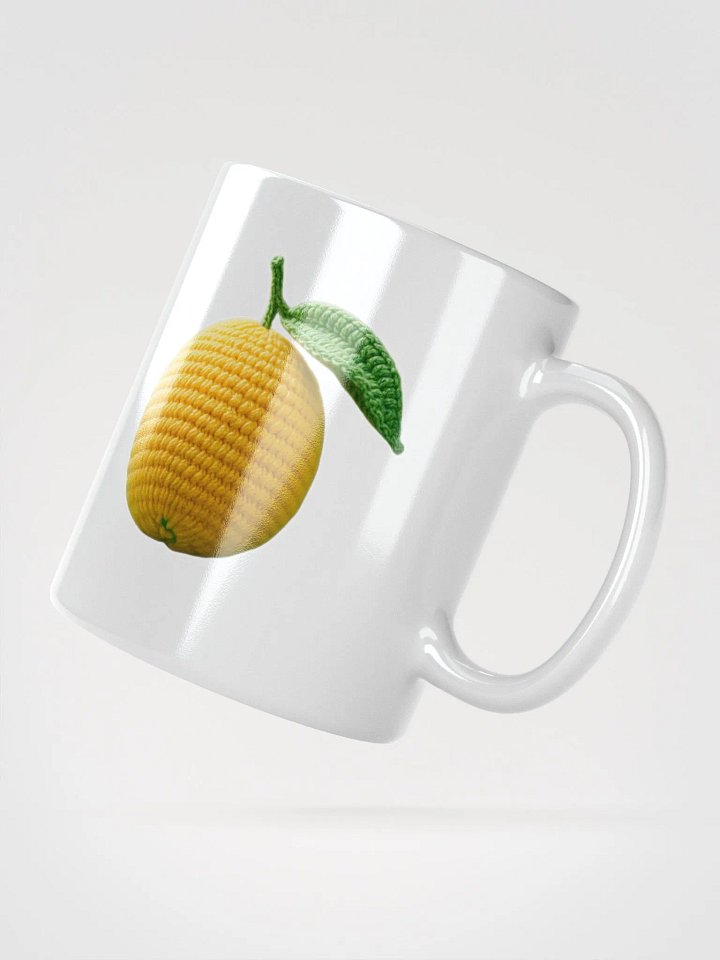 CozyAvocado White Glossy Mug Crochet Lemon #1 product image (2)