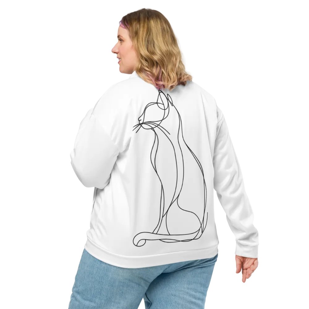 Line Art Cat Dreams Bomber Jacket product image (10)