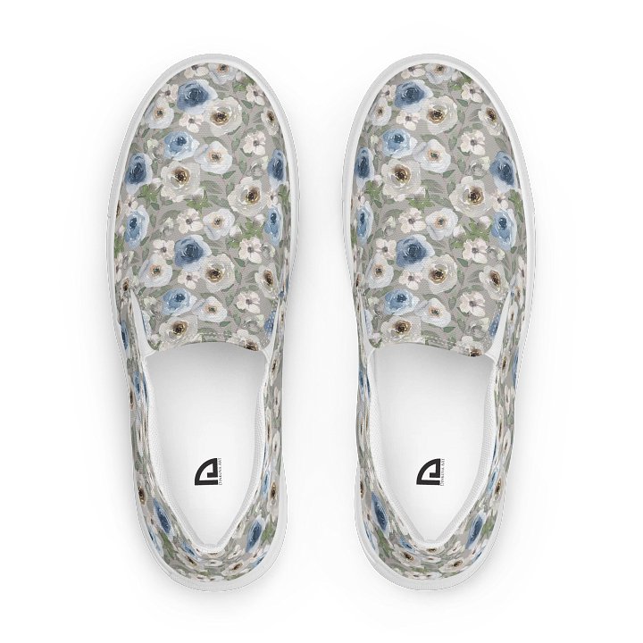 Grey Roses Canvas Shoes product image (1)