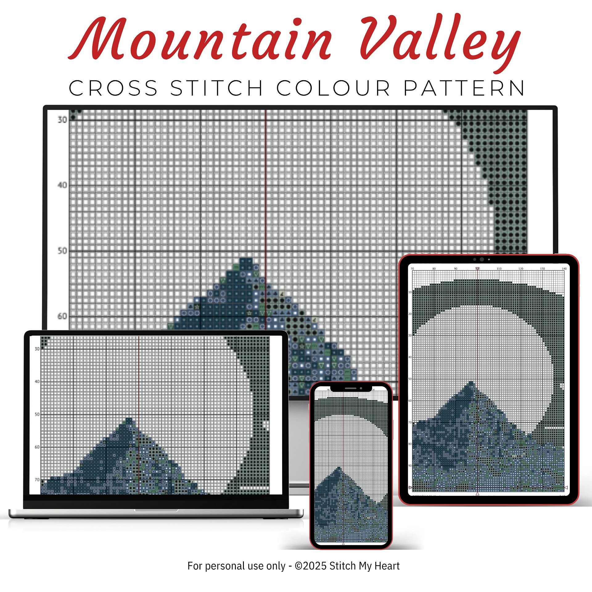 Scenic Mountain Cross Stitch Pattern product image (3)