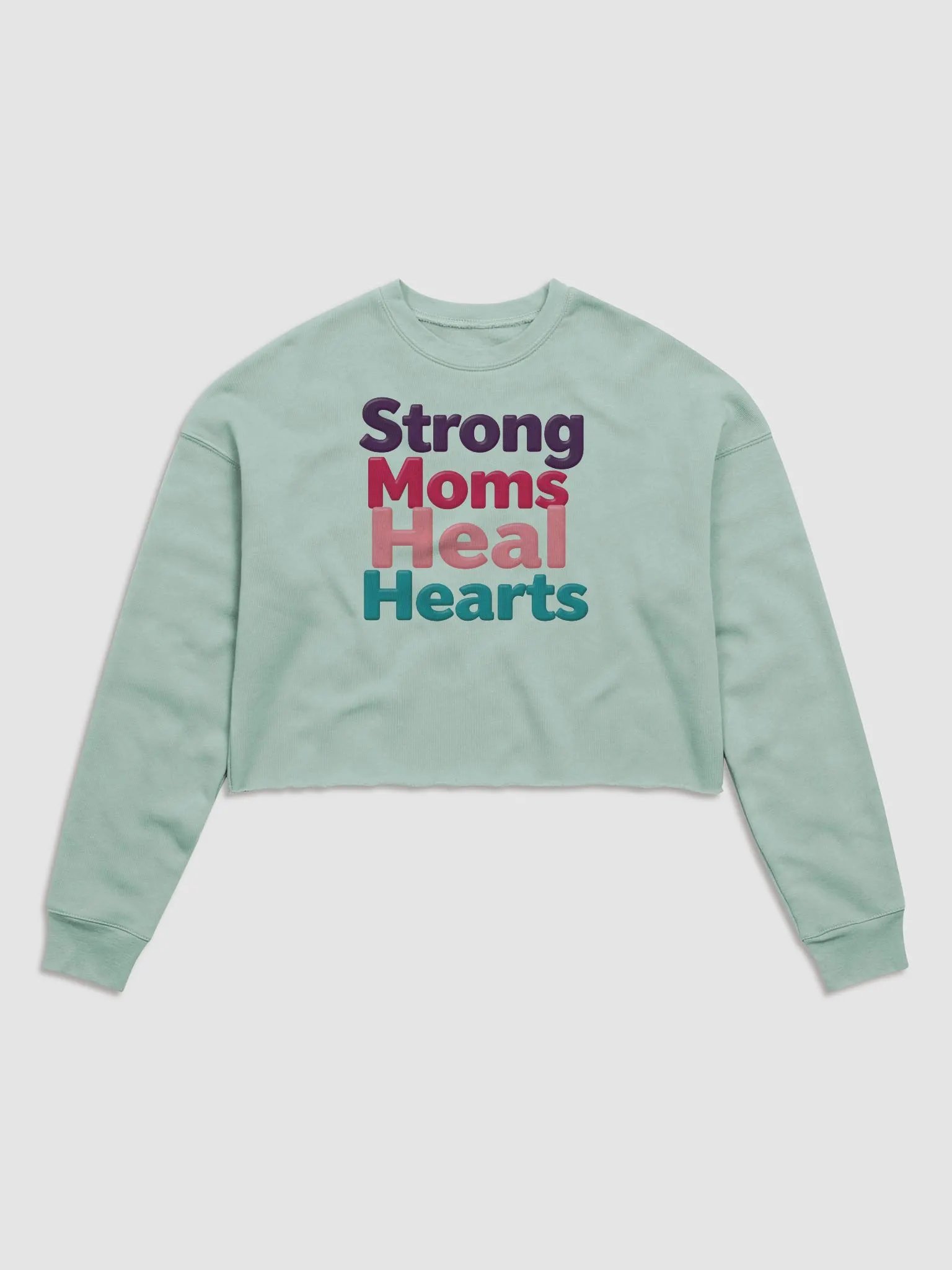 Strong Moms Heal Hearts Crop Sweatshirt product image (3)