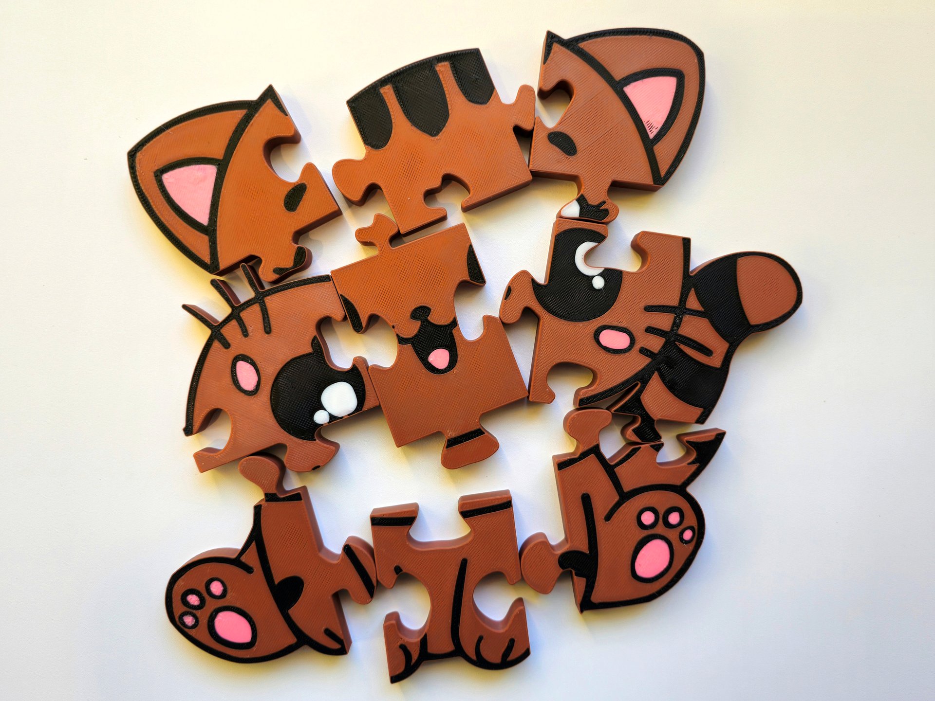 Kitten Jigsaw Puzzle, 3D-Printed Chunky Educational Toy for Toddlers & Kids, Montessori Learning, Floor Play product image (3)