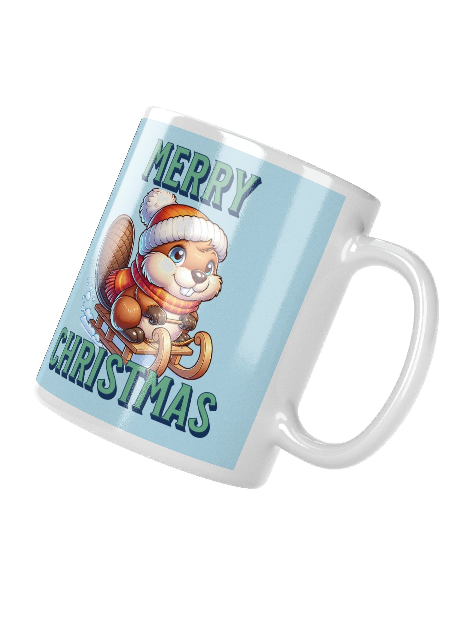 Merry Beaver Winter Sledding Mug product image (5)