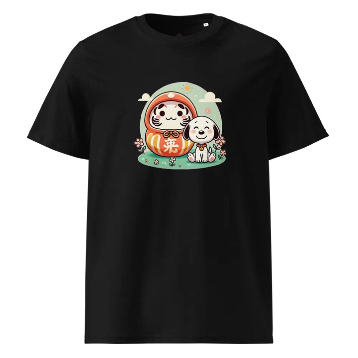 Smiling Daruma and Dog Organic Tee product image (1)