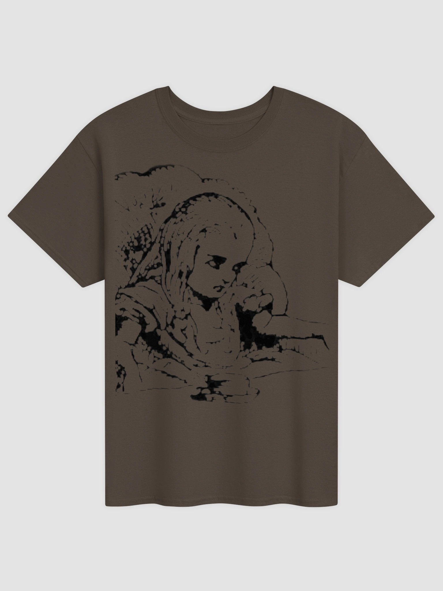 Tea Party Alice + Extremely Curious and Even More Skeptical Heavyweight Cotton T-Shirt, Original John Tenniel Illustration product image (1)