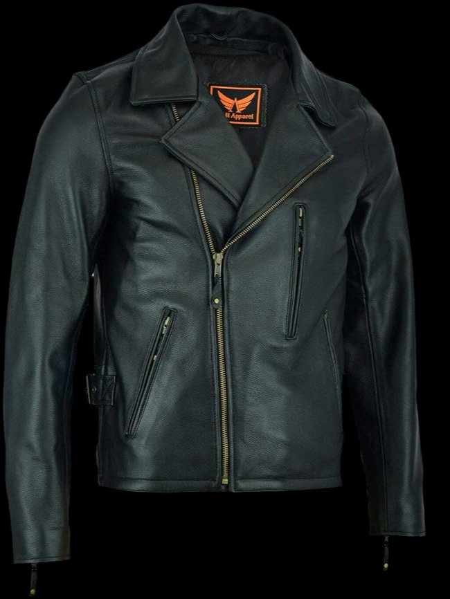 Mens A&H Classic Leather Biker Jacket V2 product image (2)