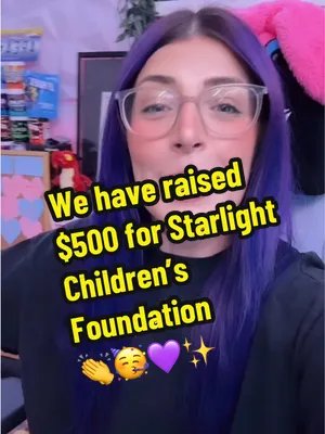 You are AMAZING! We hit the $500 goal that I set and now we’re on the stretch goals raising money for @starlightau 💜✨ Thank you times a million. Four streams this week now and can’t wait to spend more time with you all and maybe even raise some more money for the kids!  #streamer #gaming #twitch #behindthescenes #contentcreator 