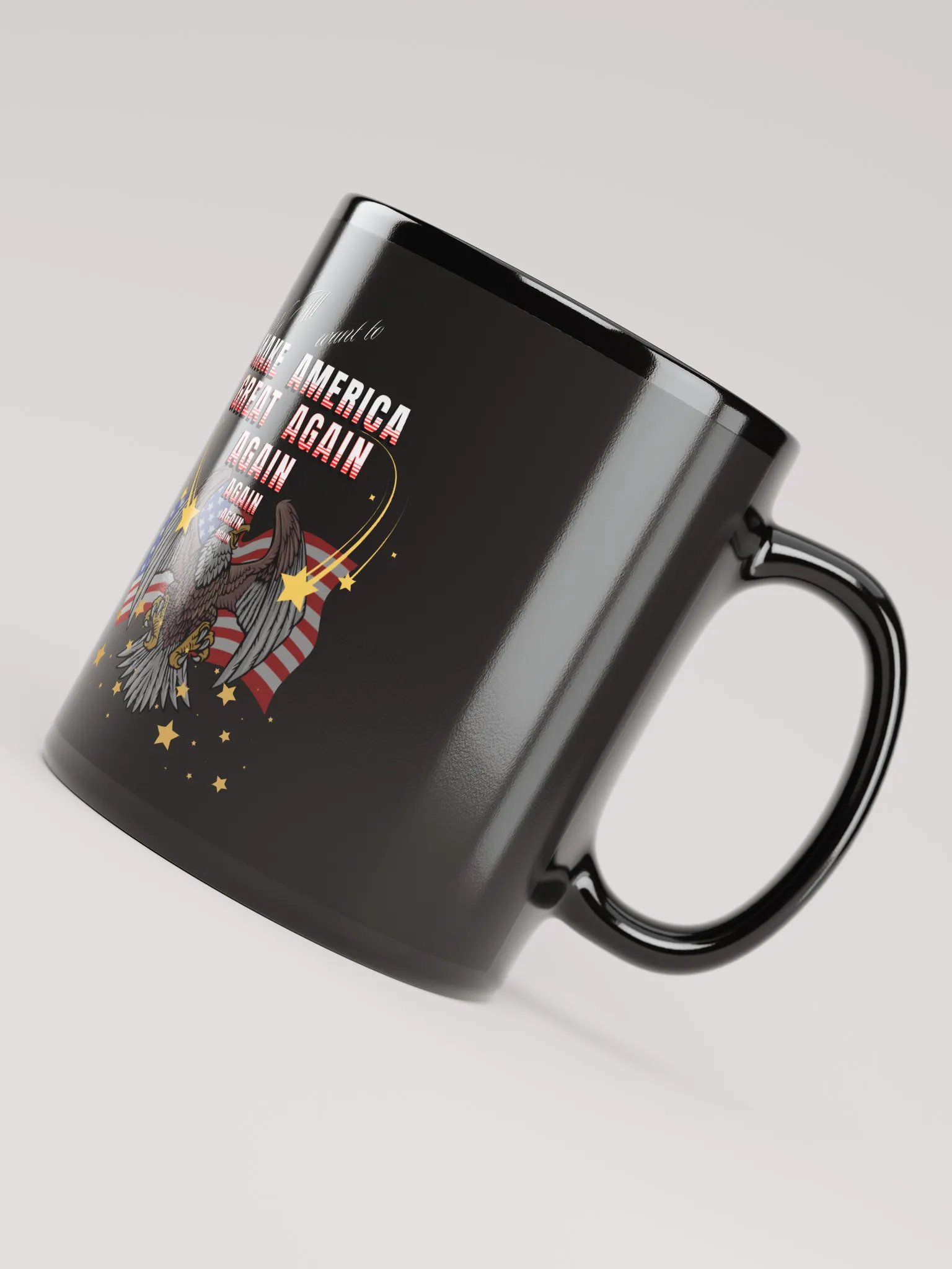 Make America Great Again Black Mug with Eagle design product image (8)