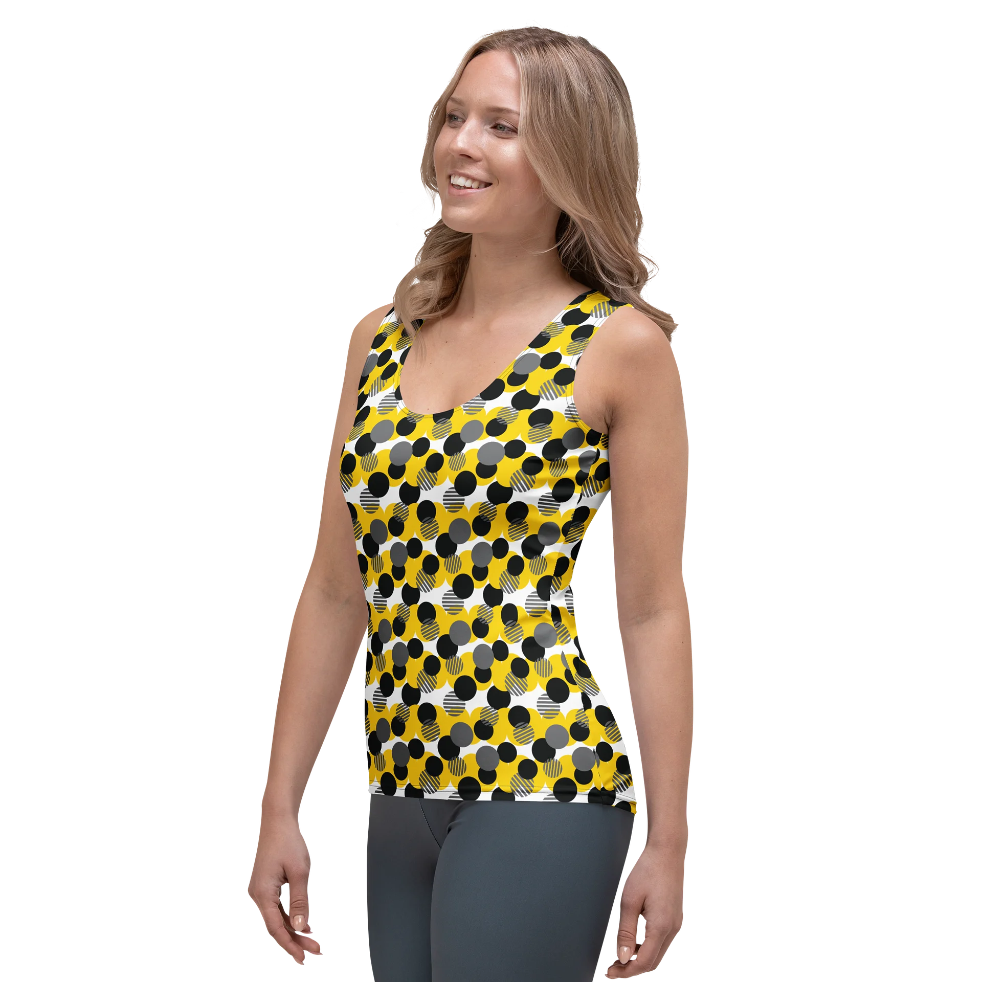 Cozy Chic Modern Geometric Polka Dot All-Over Print Women's Tank Top product image (3)