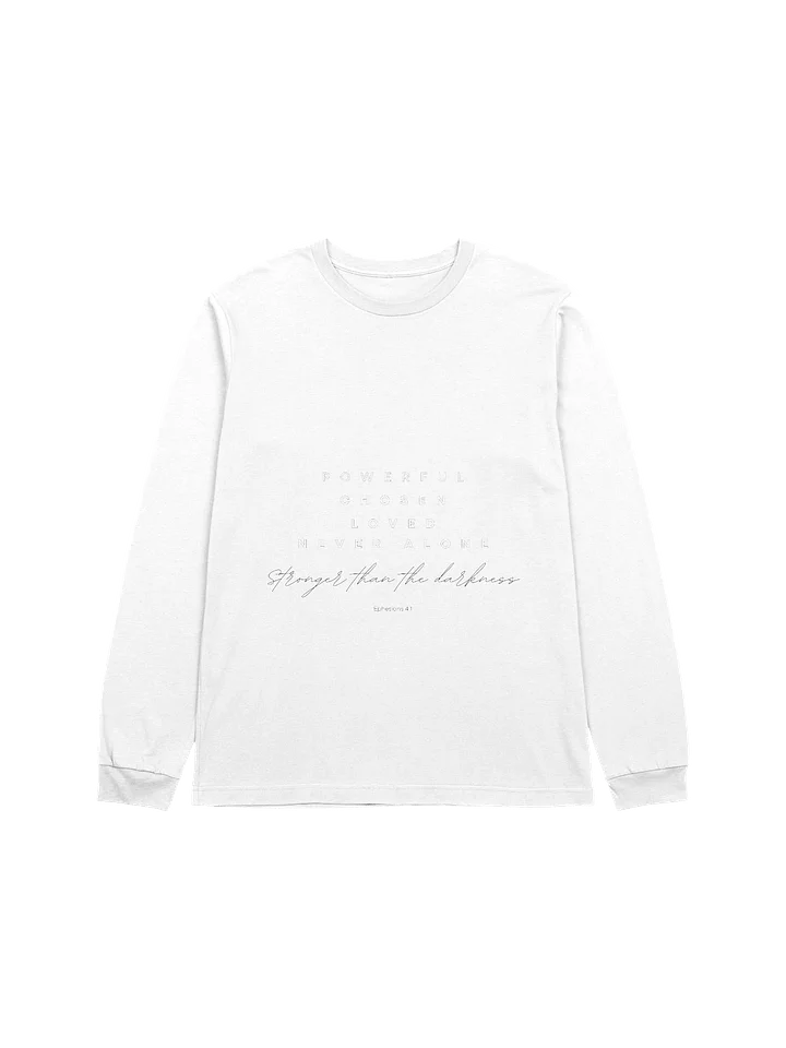 "Stronger than the darkness" Long Sleeve Tee (White) product image (2)