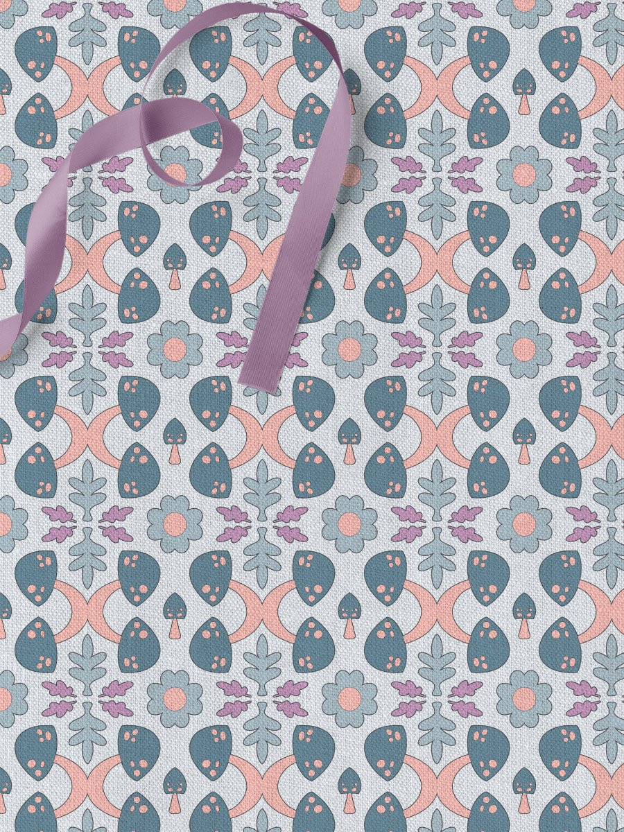 Mushroom Glade Blue Seamless Pattern product image (4)