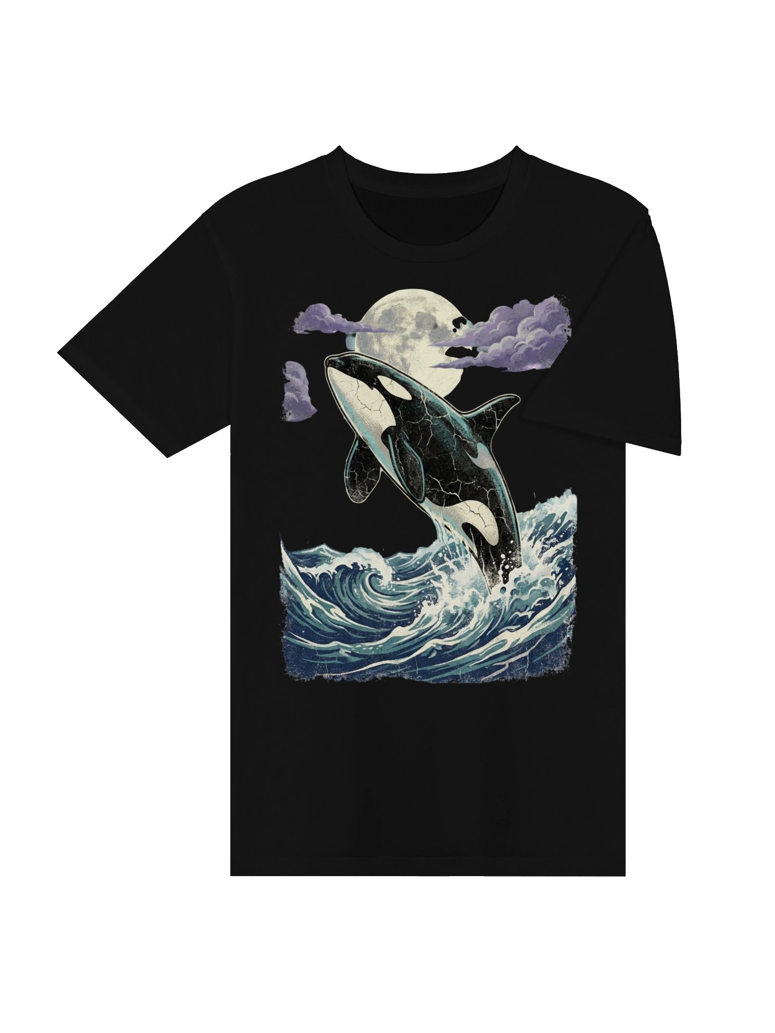 Vintage Orca Whale T-Shirt – Retro 90s Ocean Graphic, Killer Whale Under Full Moon product image (16)