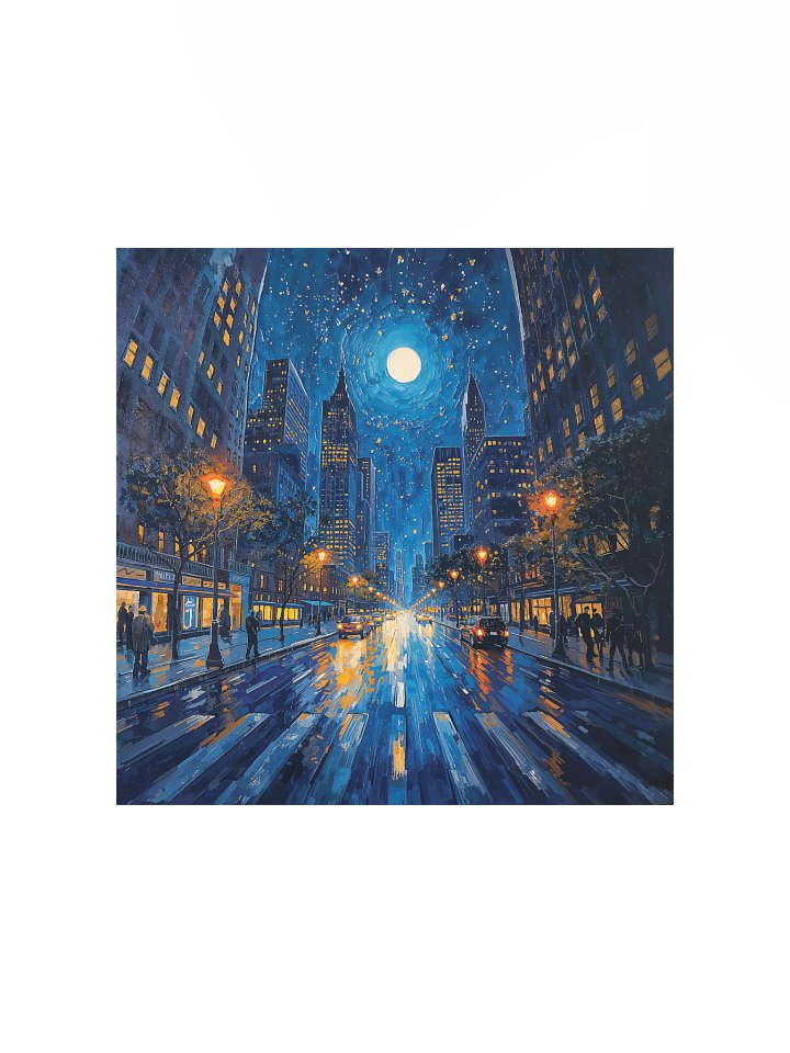Moonlit Avenue Matte Poster product image (2)