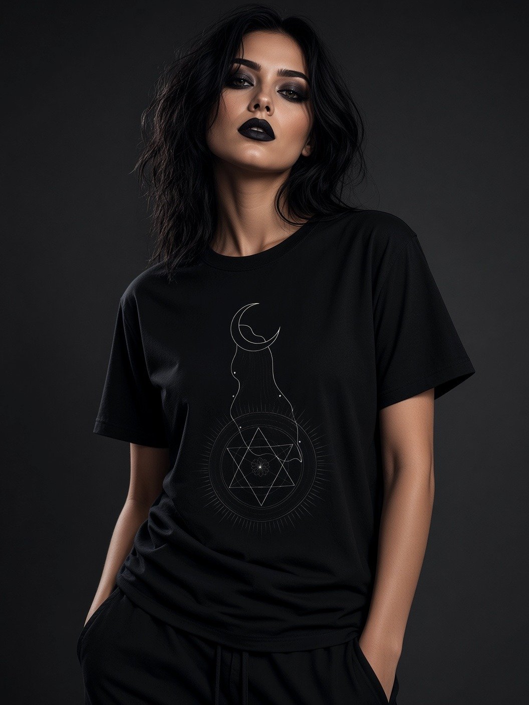 The Astral Howl // Celestial Wolf Heavyweight Tee product image (1)
