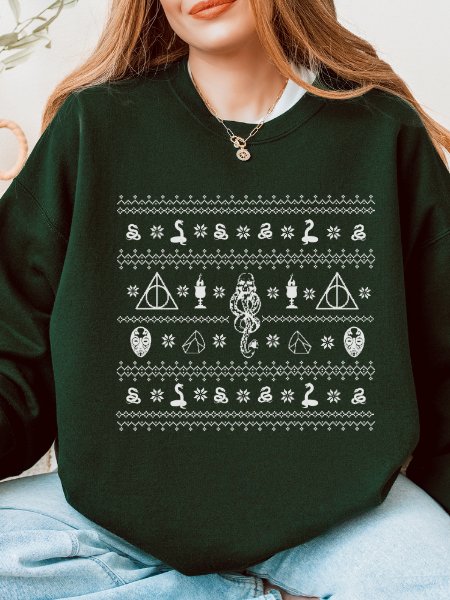 Dark Magical Arts Ugly Christmas Sweater Cozy Minimalist Sweatshirt product image (9)