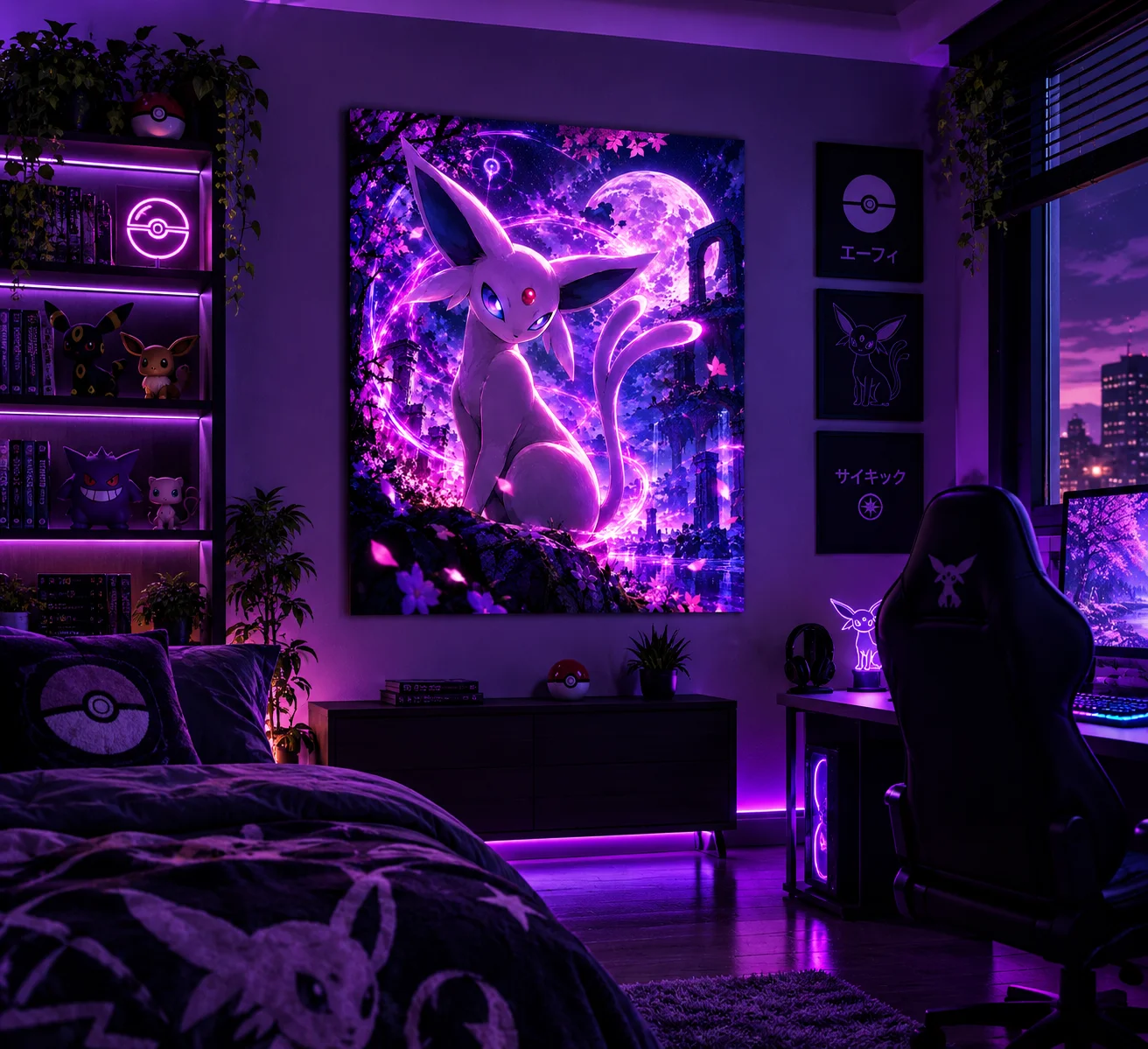 Moonlit Psychic - Espeon Fantasy Poster product image (1)