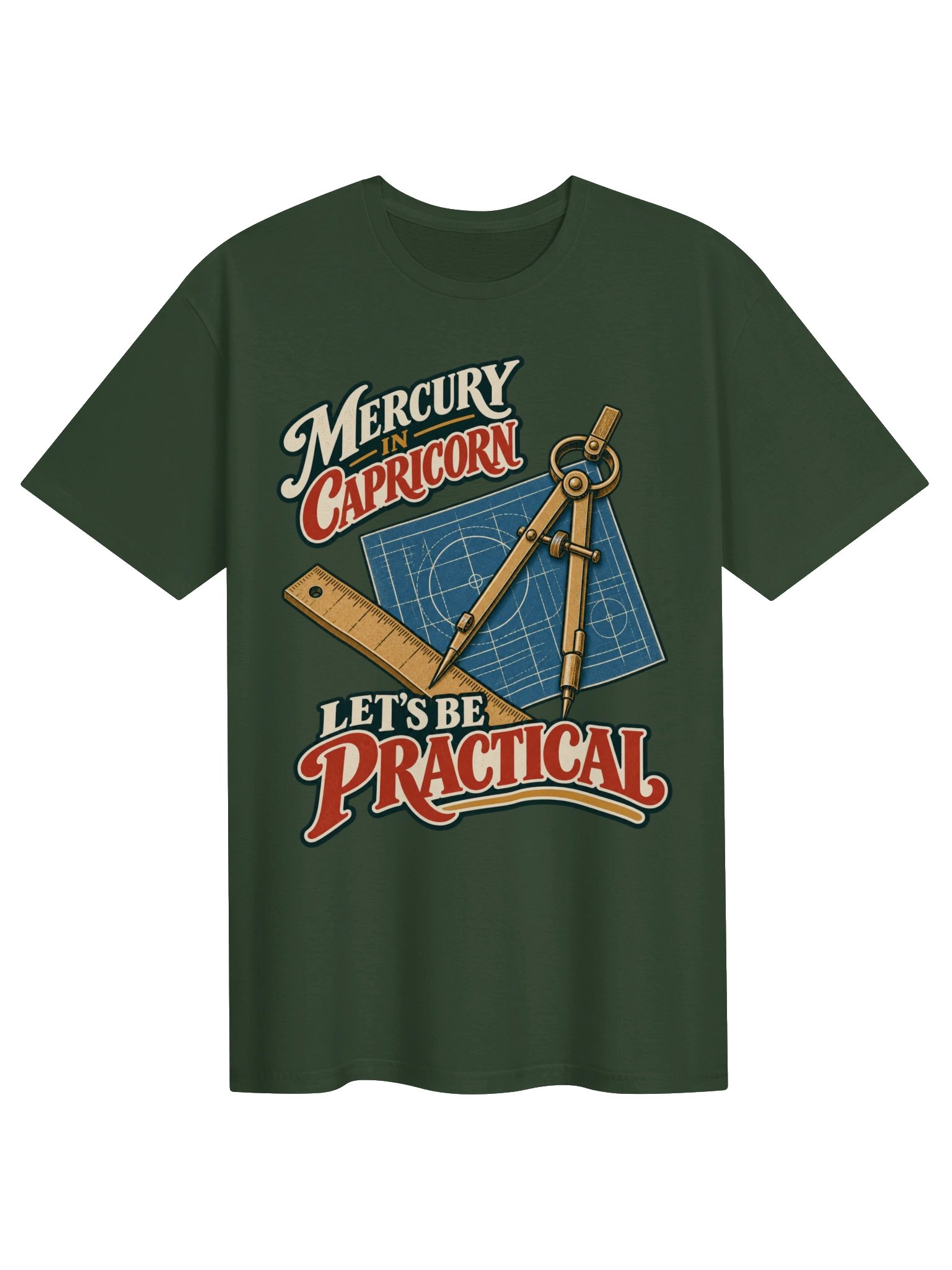 Mercury in Capricorn Let’s Be Practical Tee product image (1)