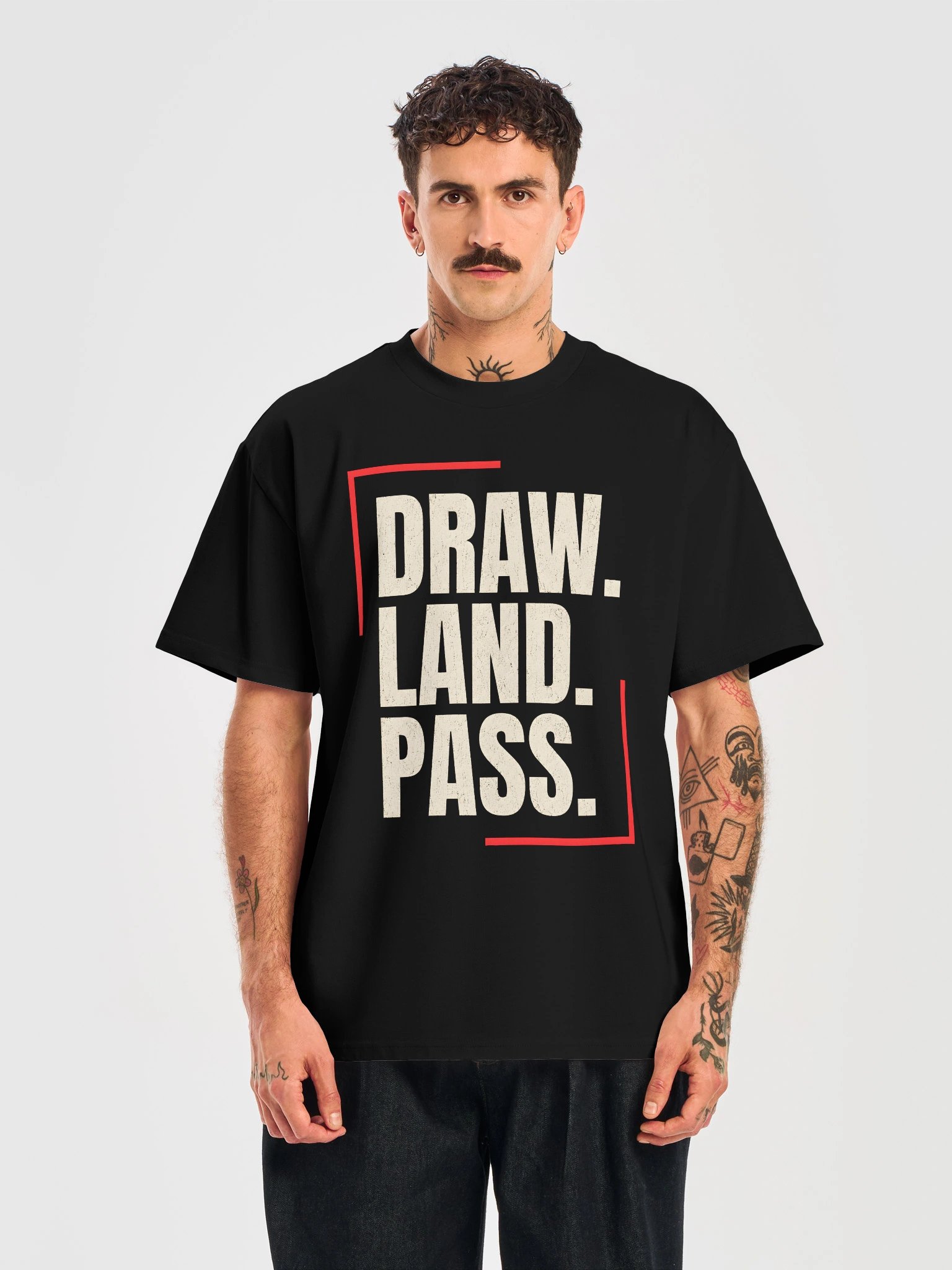 DRAW. LAND. PASS. — Heavyweight Commander Tee product image (5)