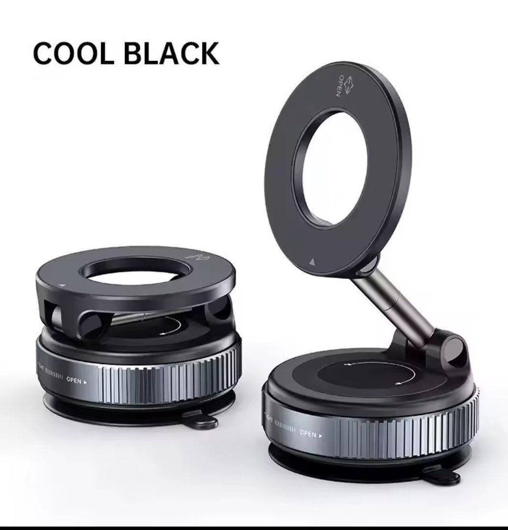 Magnetic Car Phone Holder 360° for iPhone – Vacuum Suction Cup Mount, Foldable Cell Phone Stand, Strong Magnet Car Mount Compatible with iPhone MagSafe Case product image (1)