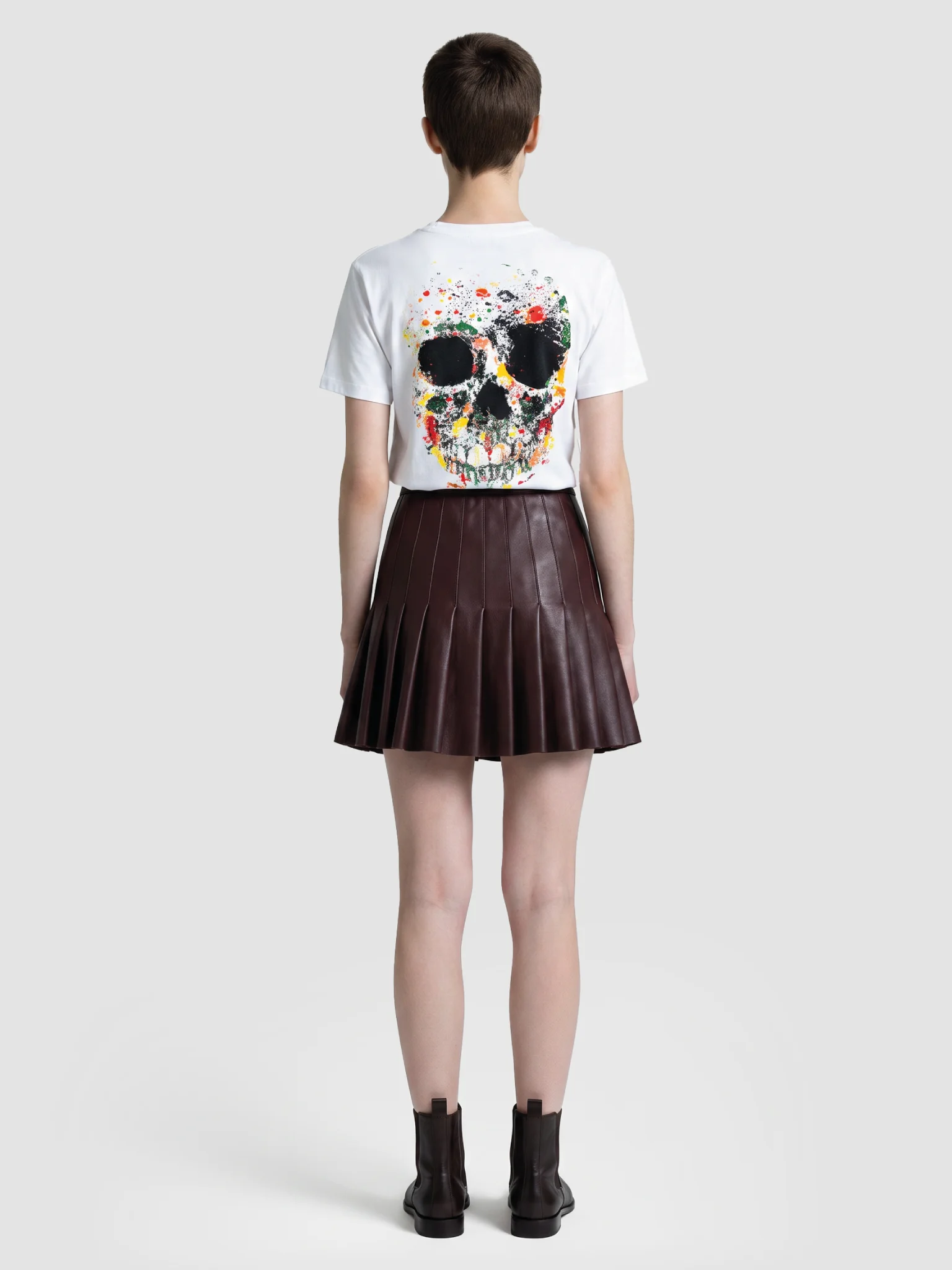 Vibrant Skull Embroidered Identity Tee White product image (4)