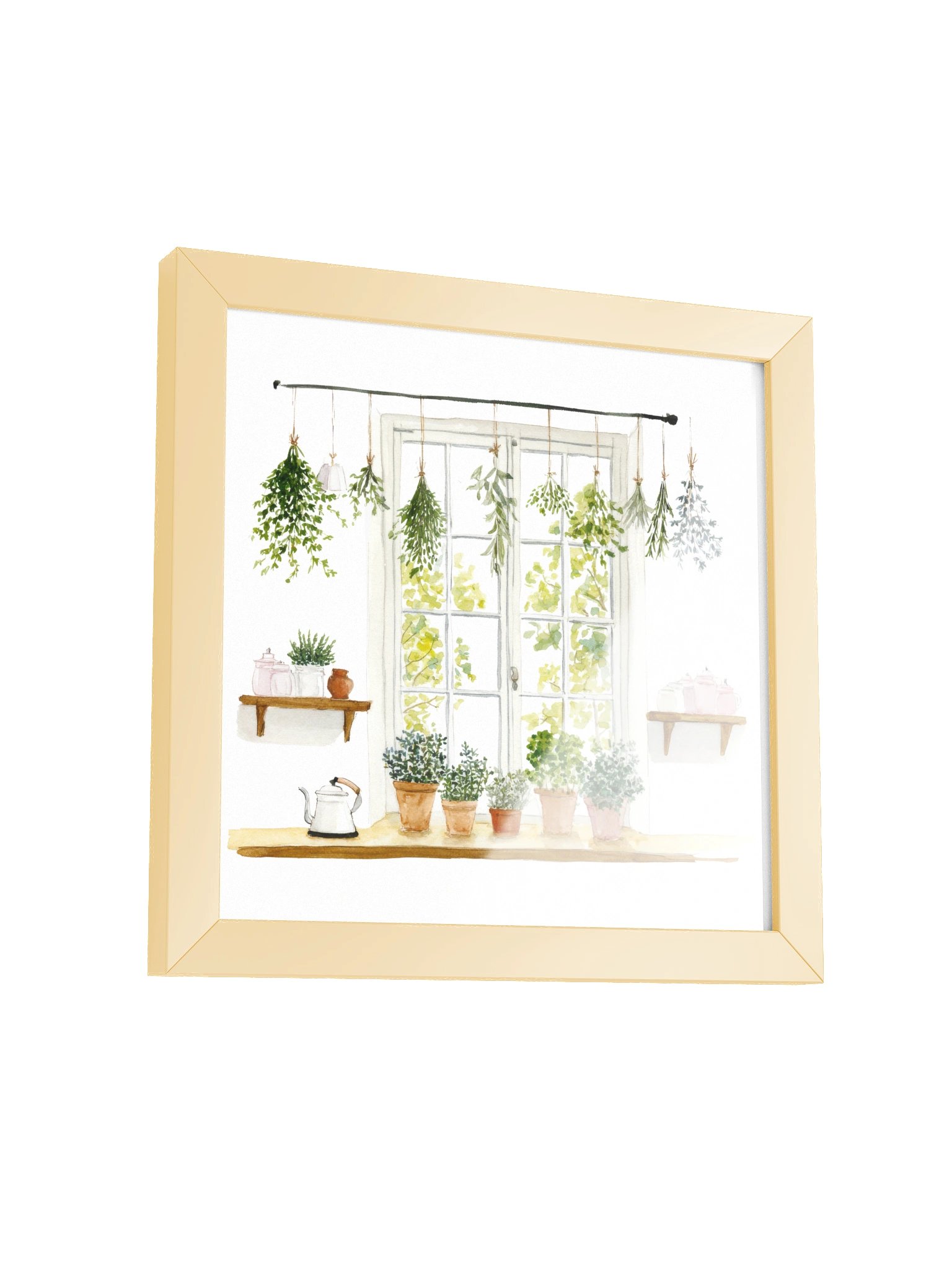 Kitchen Botanica — The Herb Pantry Window Framed Art Print (10x10") product image (7)