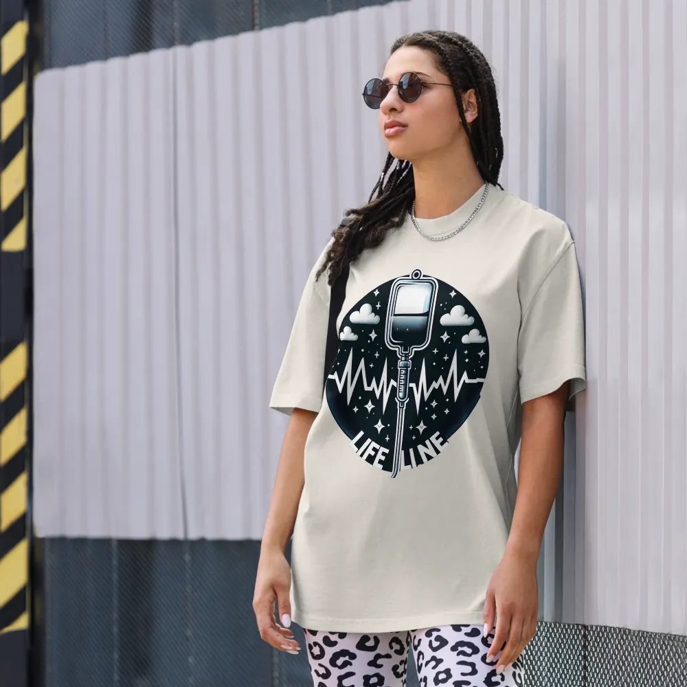 Lifeline EKG Oversized T-Shirt product image (22)